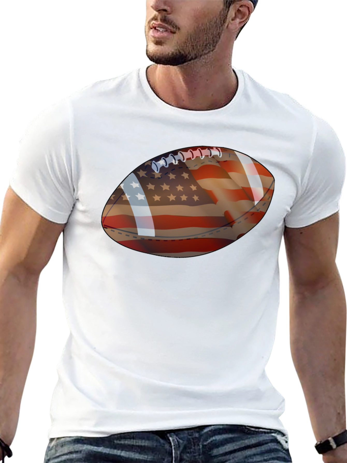 American Flag Football Graphic Tee