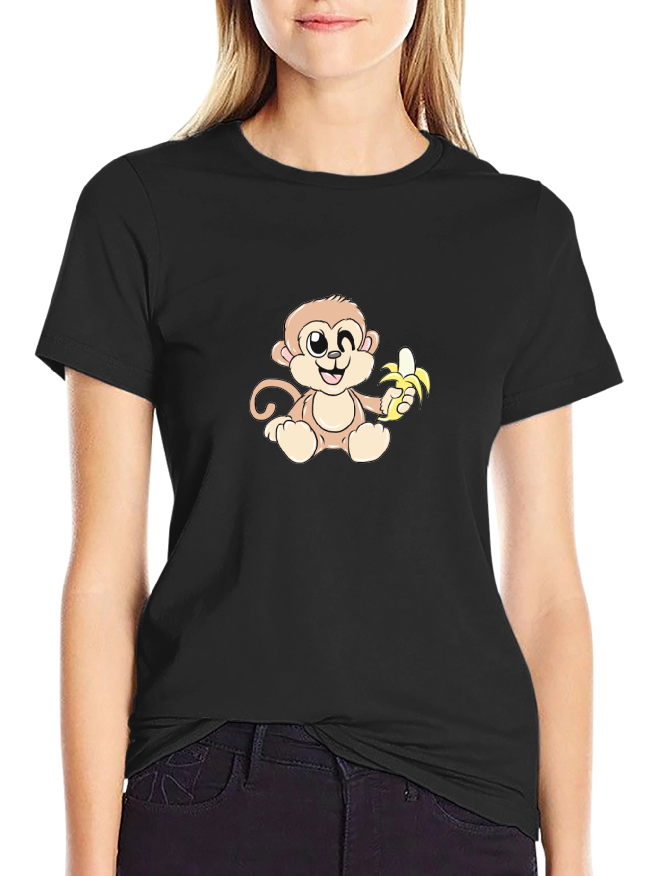 Monkey With Banana Graphic T-Shirt