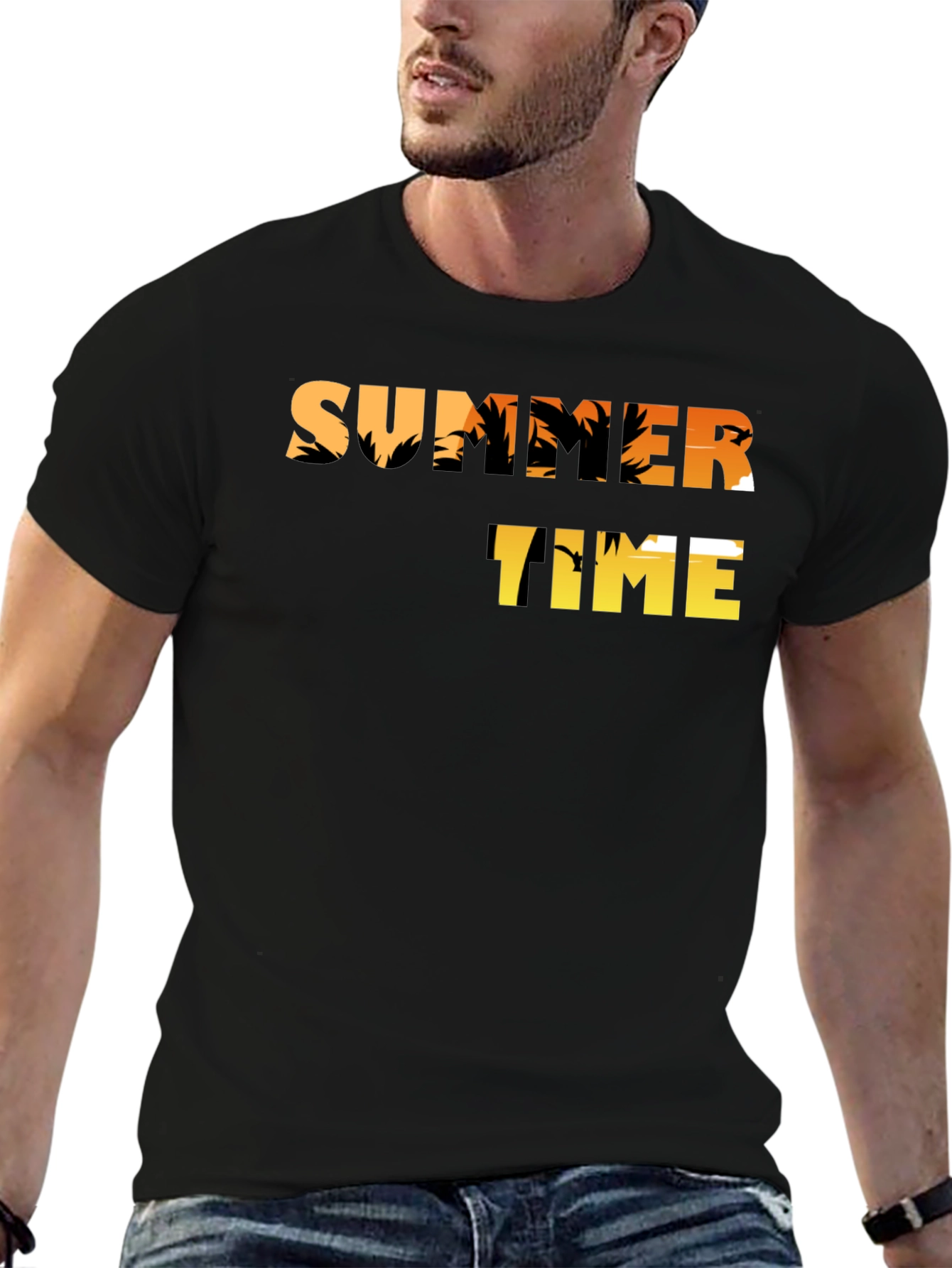 Summer Time Graphic Tee - Palm Tree Design