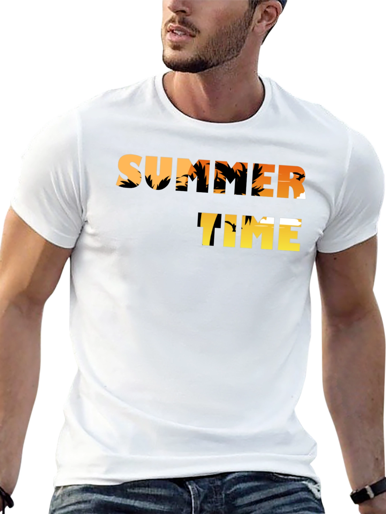 Summer Time Graphic Tee - Palm Tree Design