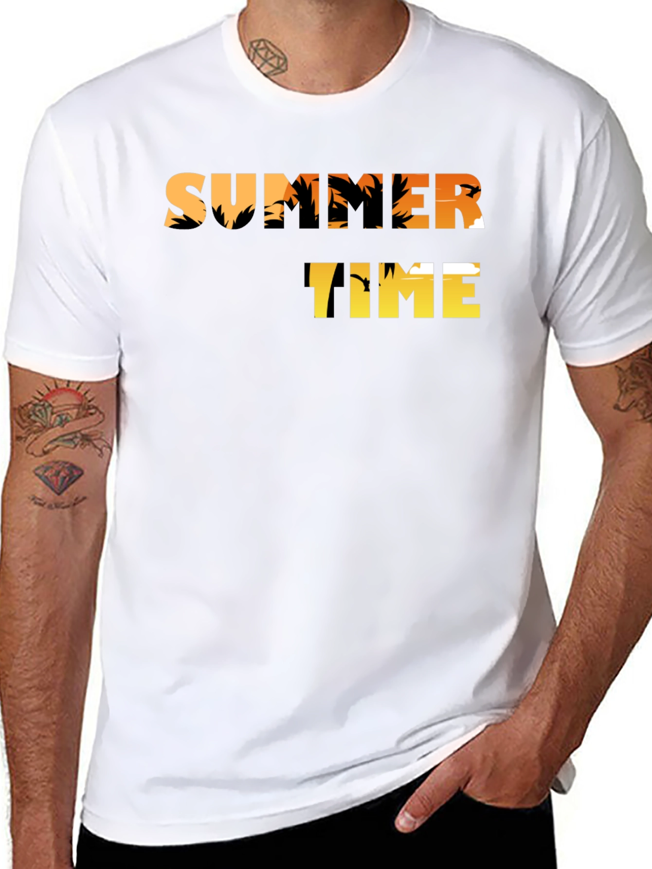 Summer Time Graphic Tee - Palm Tree Design