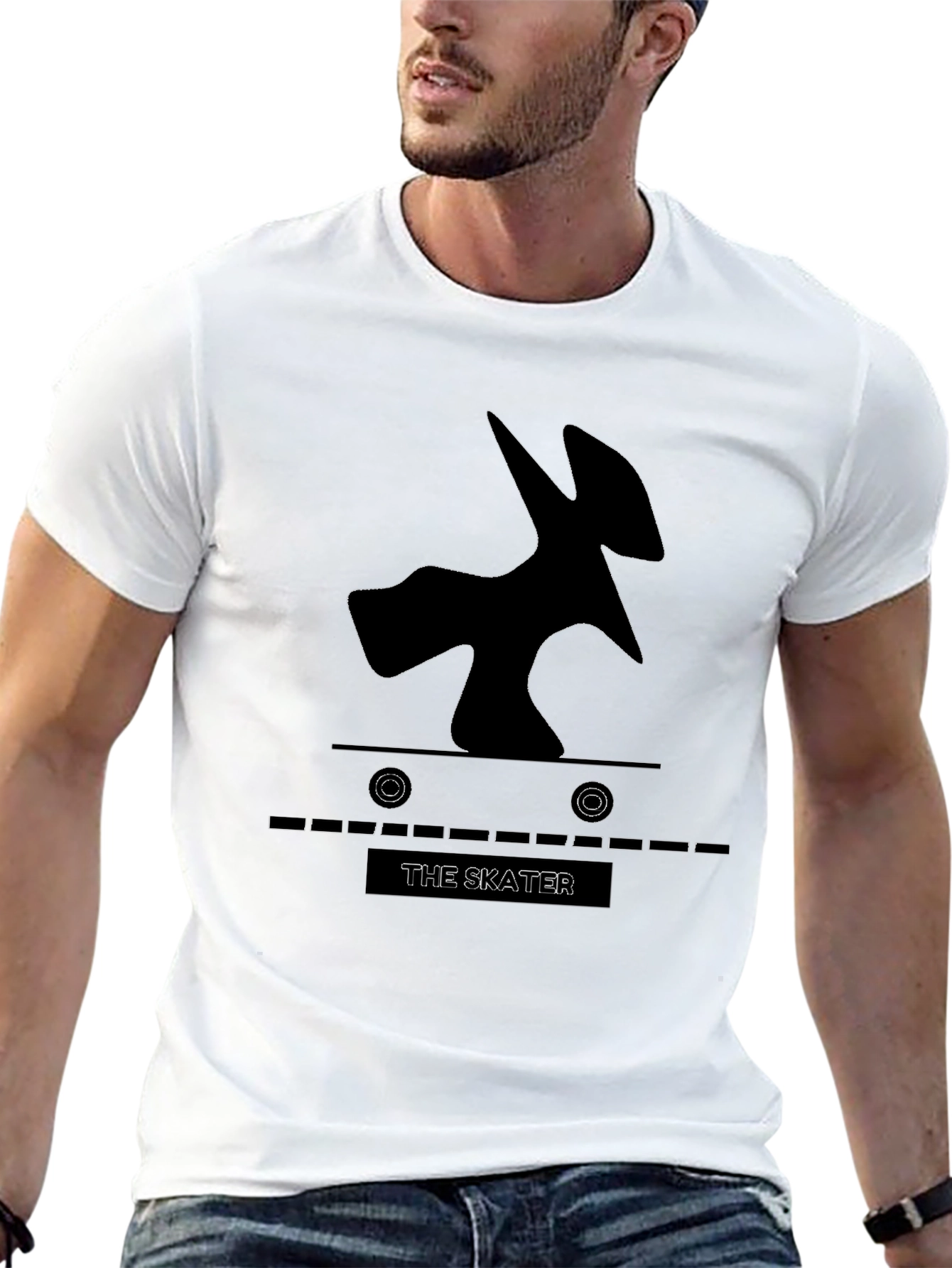 The Skater Tee - Black Graphic T-Shirt