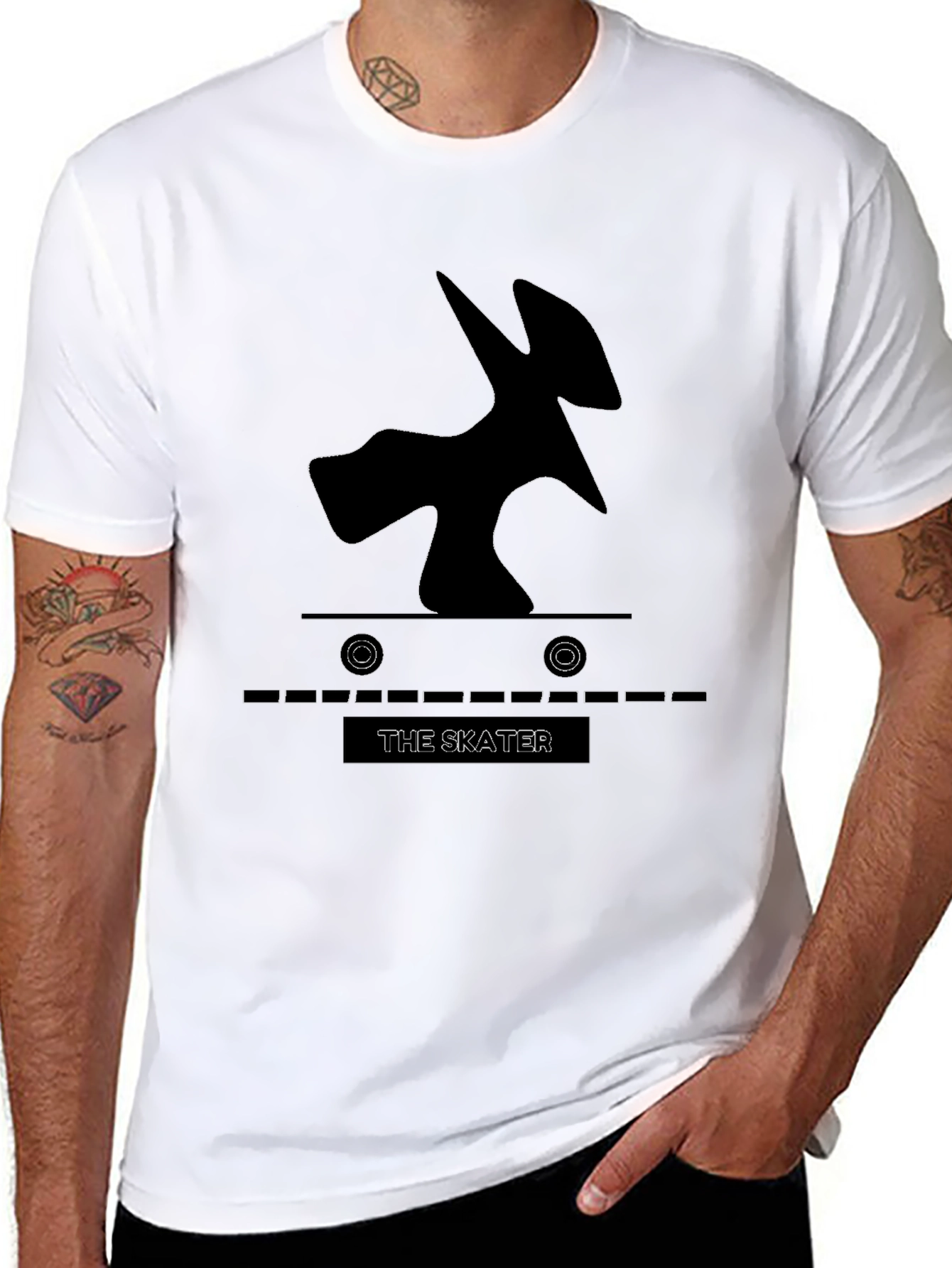The Skater Tee - Black Graphic T-Shirt