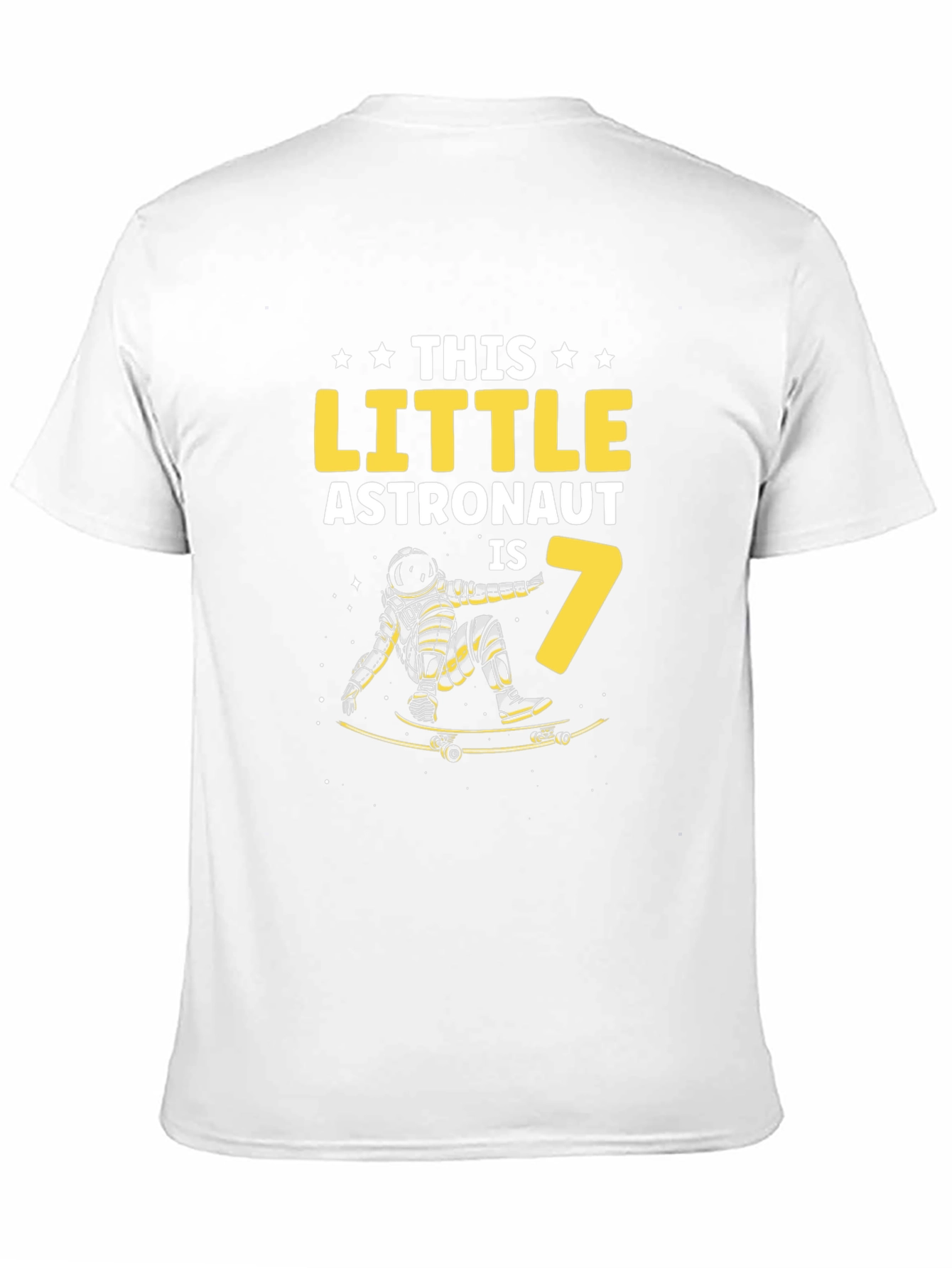 Astronaut 7th Birthday Black T-Shirt