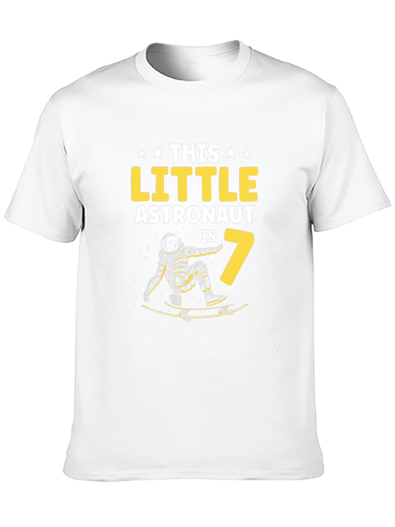 Astronaut 7th Birthday Black T-Shirt