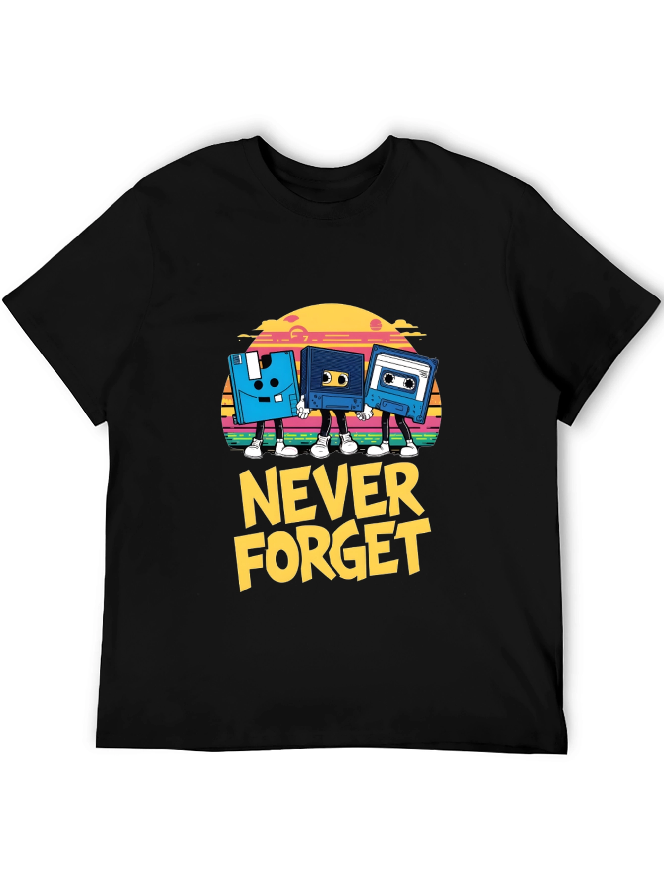 Retro Never Forget Black T-Shirt