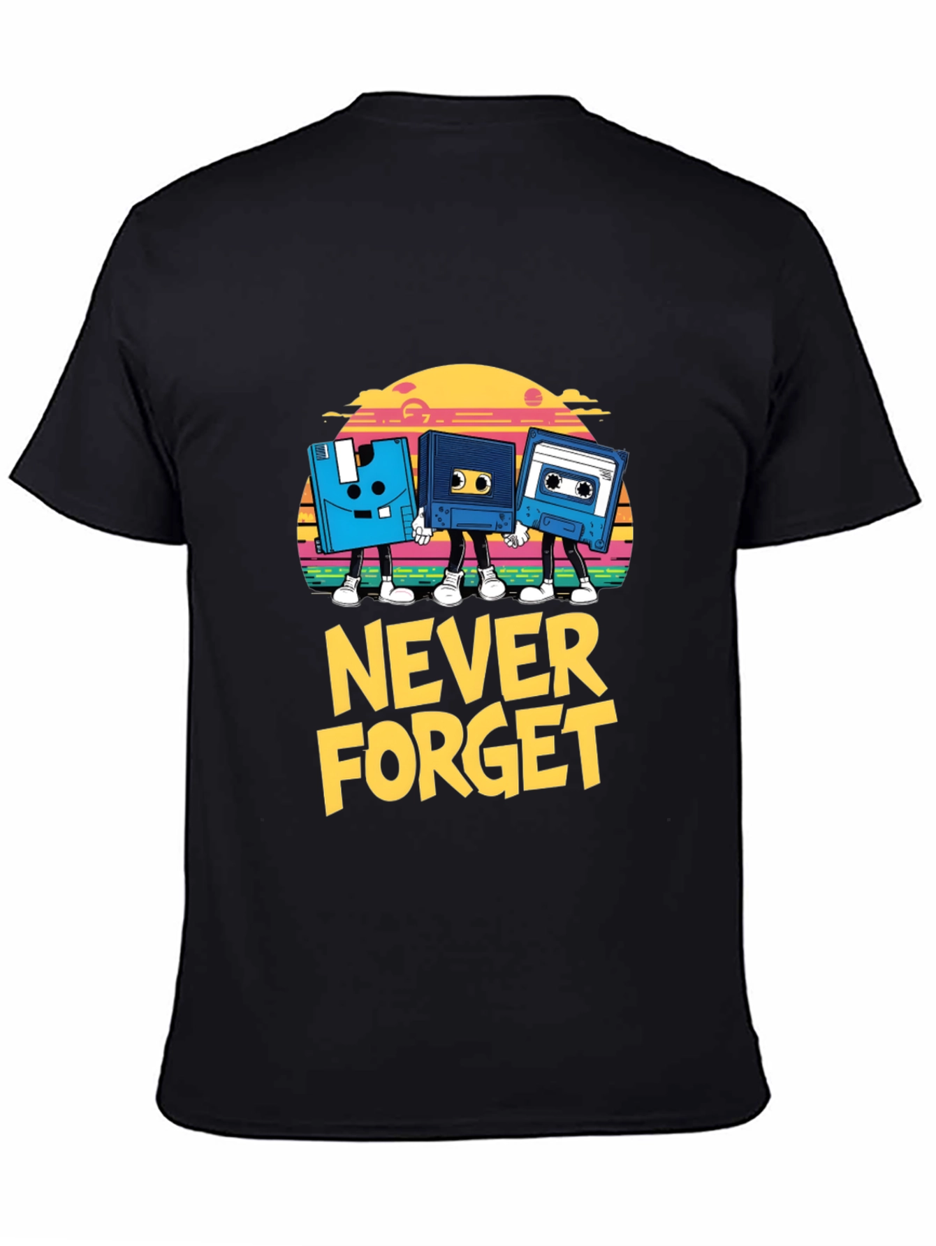Retro Never Forget Black T-Shirt