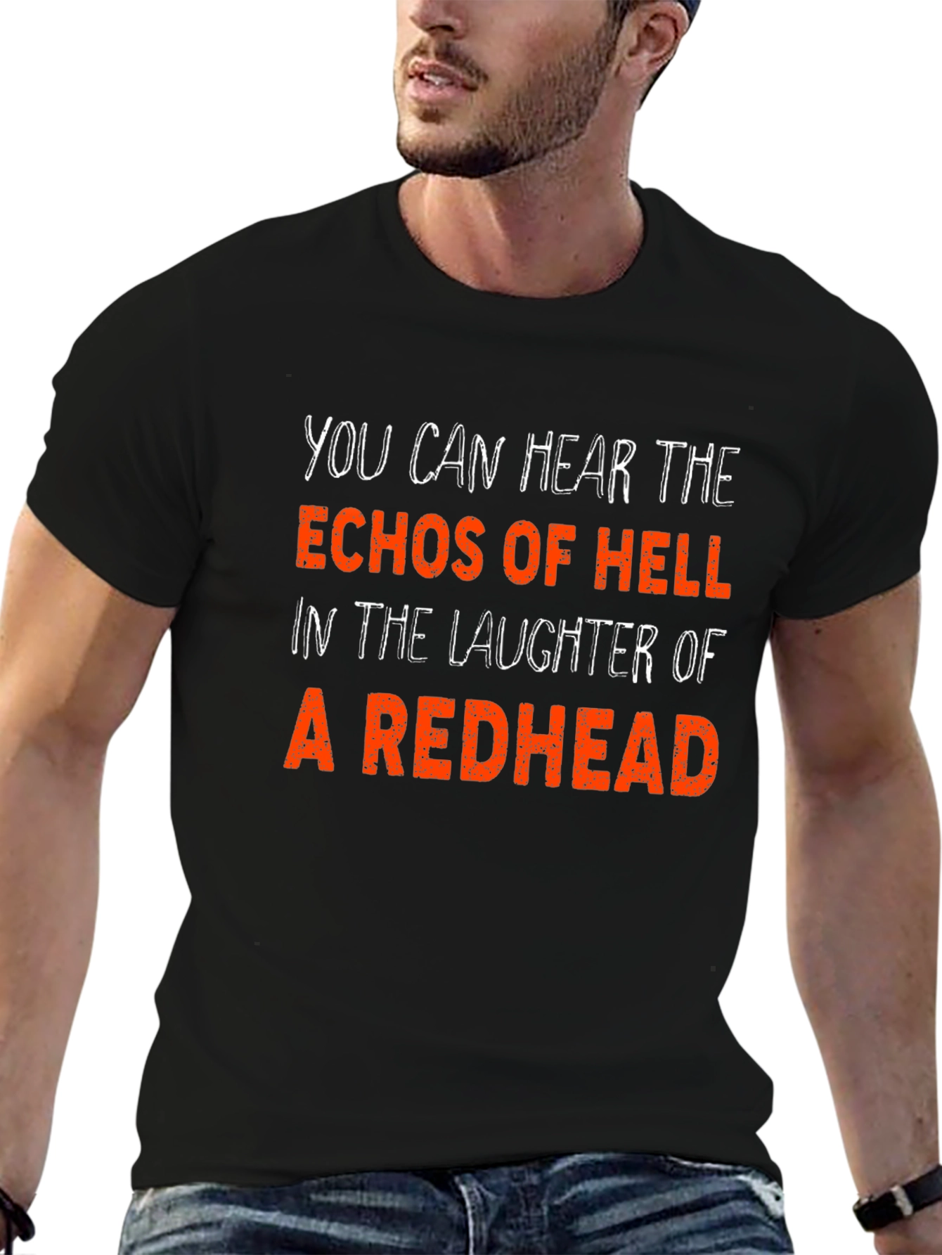 Redhead Laughter Black Graphic Tee
