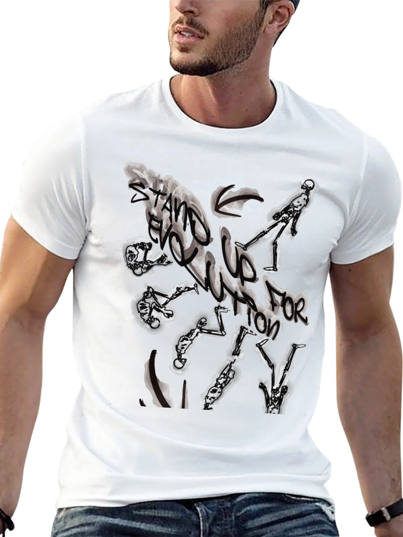 Abstract Graphic Black T-Shirt for Men