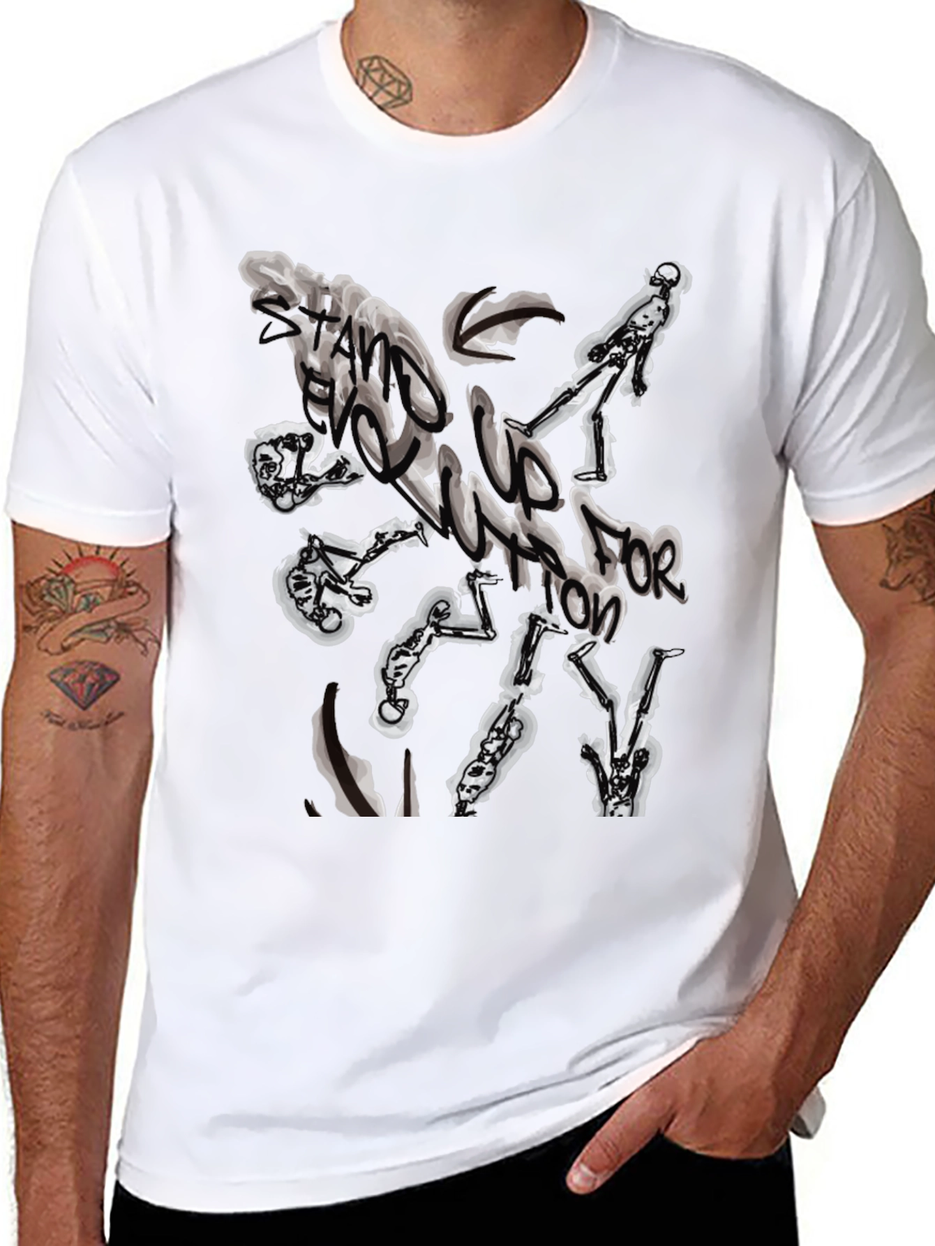 Abstract Graphic Black T-Shirt for Men