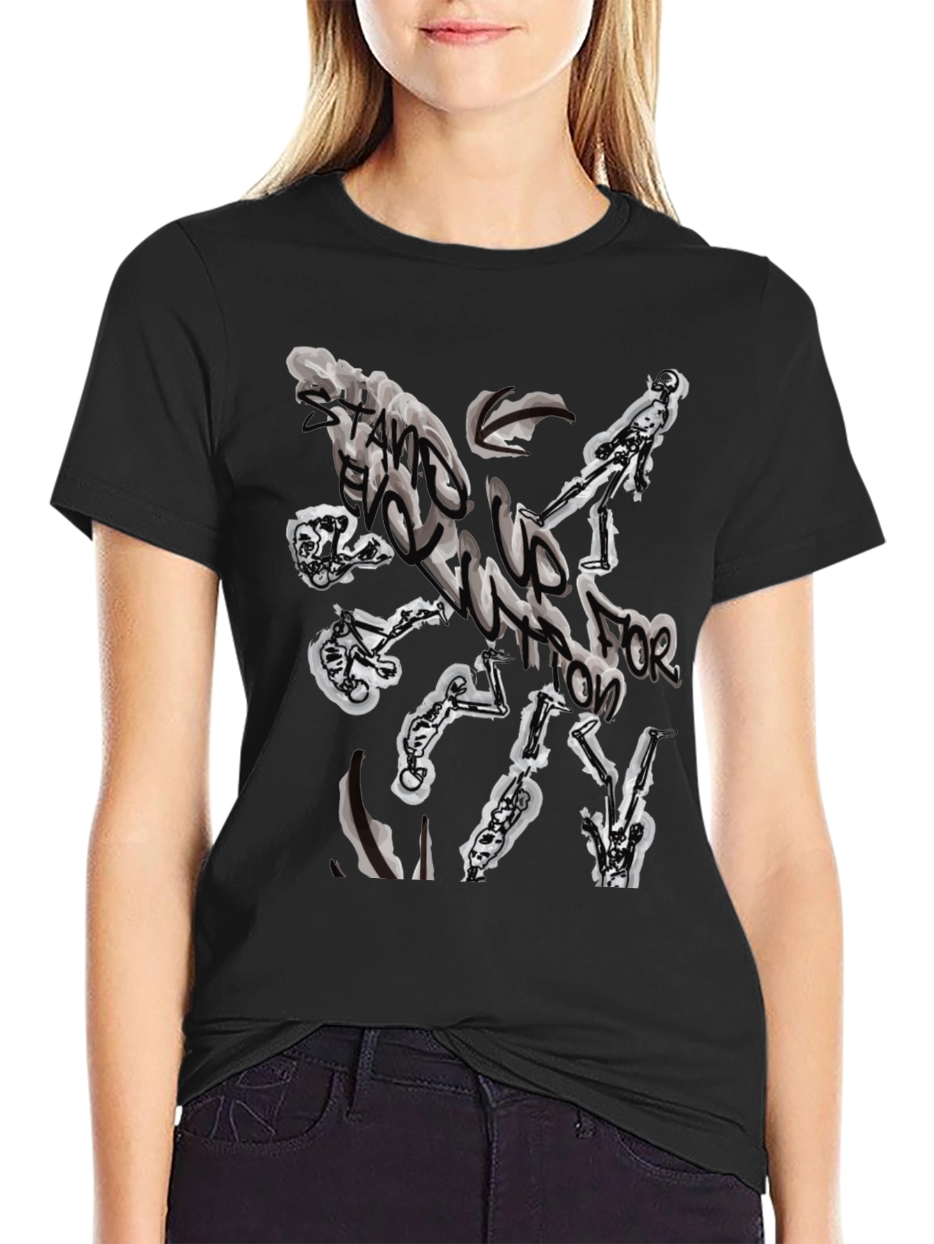Abstract Graphic Black T-Shirt for Men