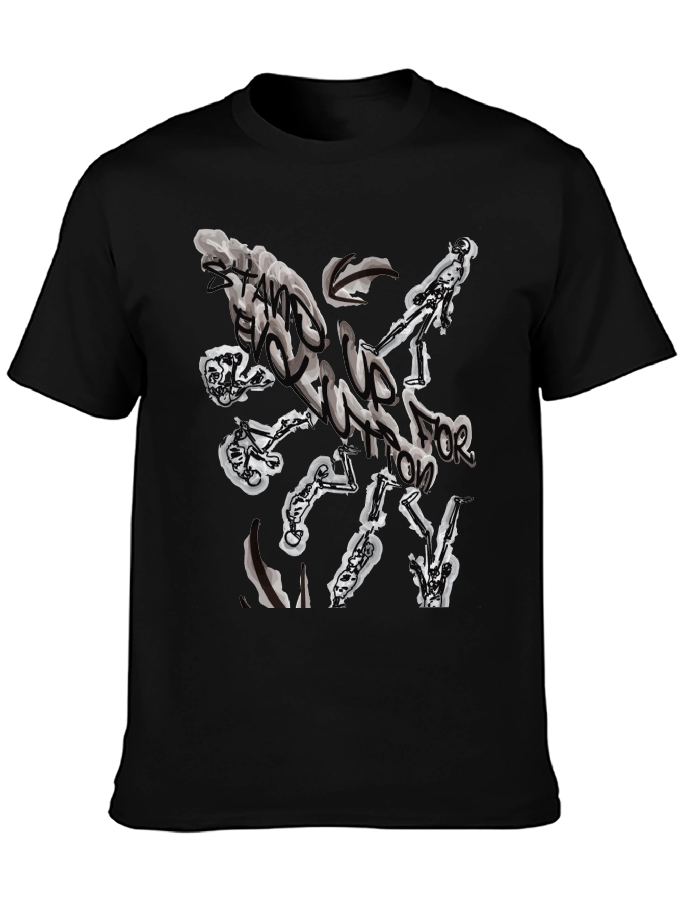 Abstract Graphic Black T-Shirt for Men