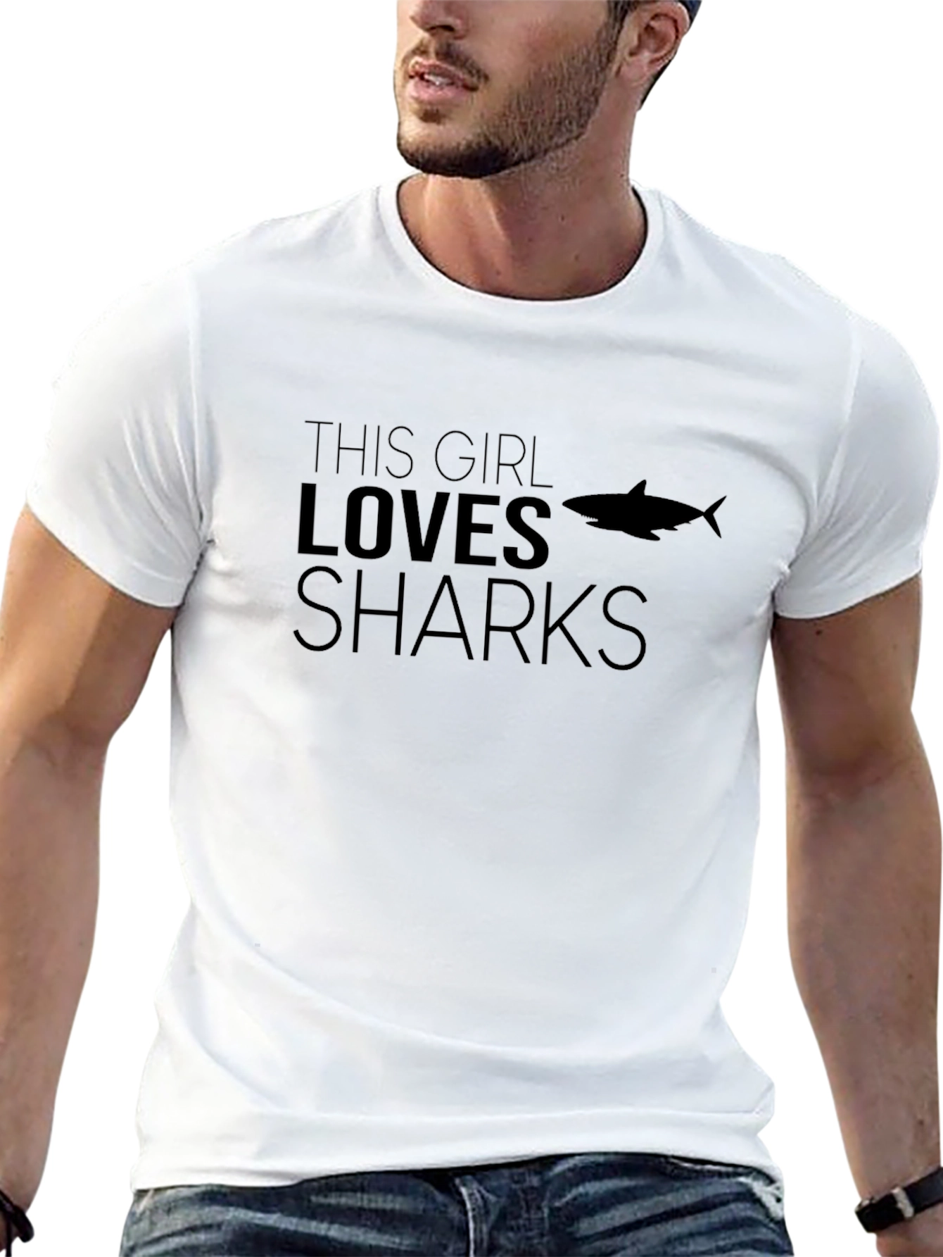 This Girl Loves Sharks T-Shirt Black