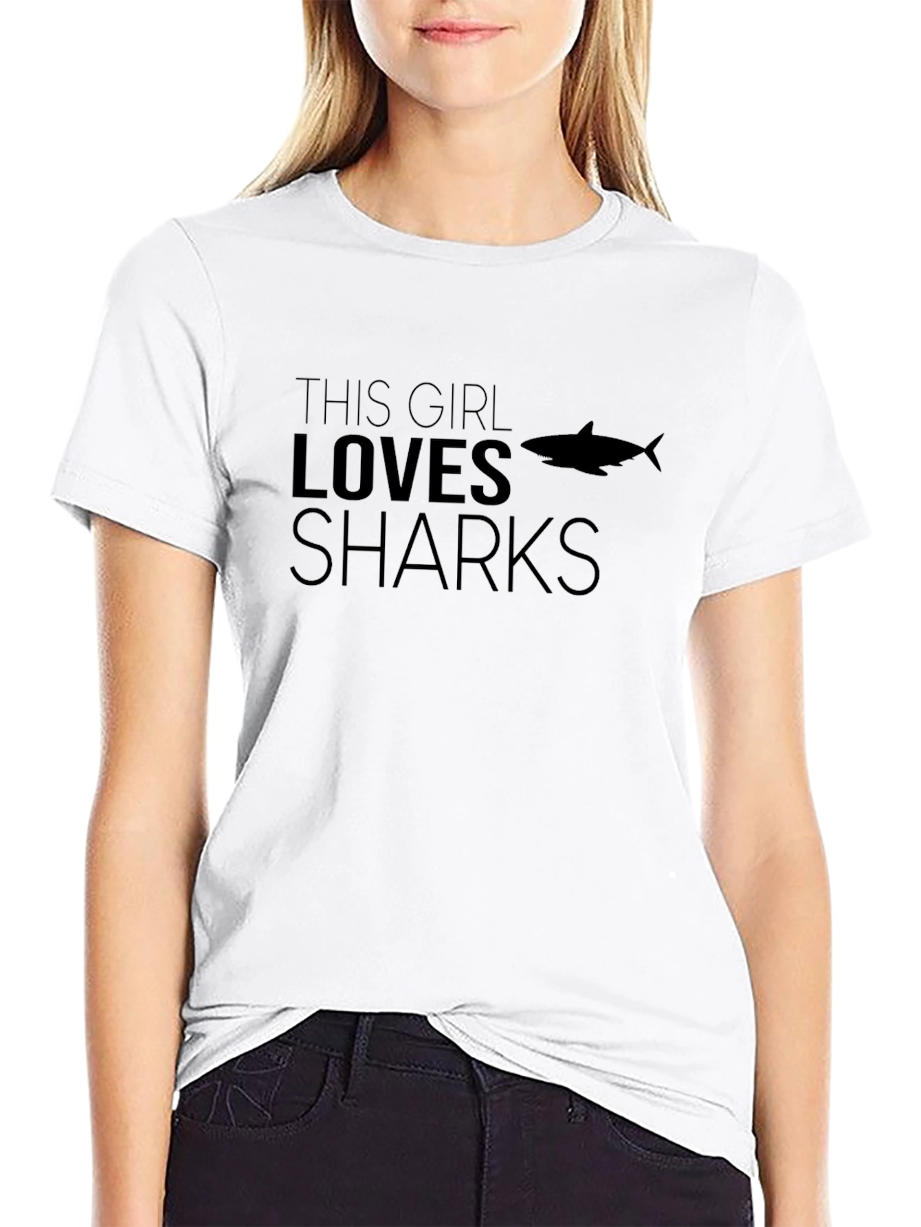 This Girl Loves Sharks T-Shirt Black