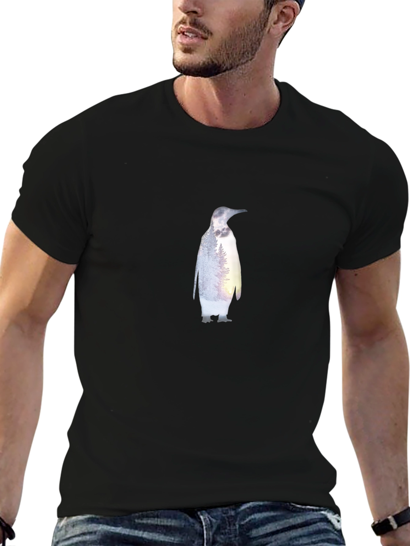 Penguin Nature T-Shirt - Stylish Black Tee