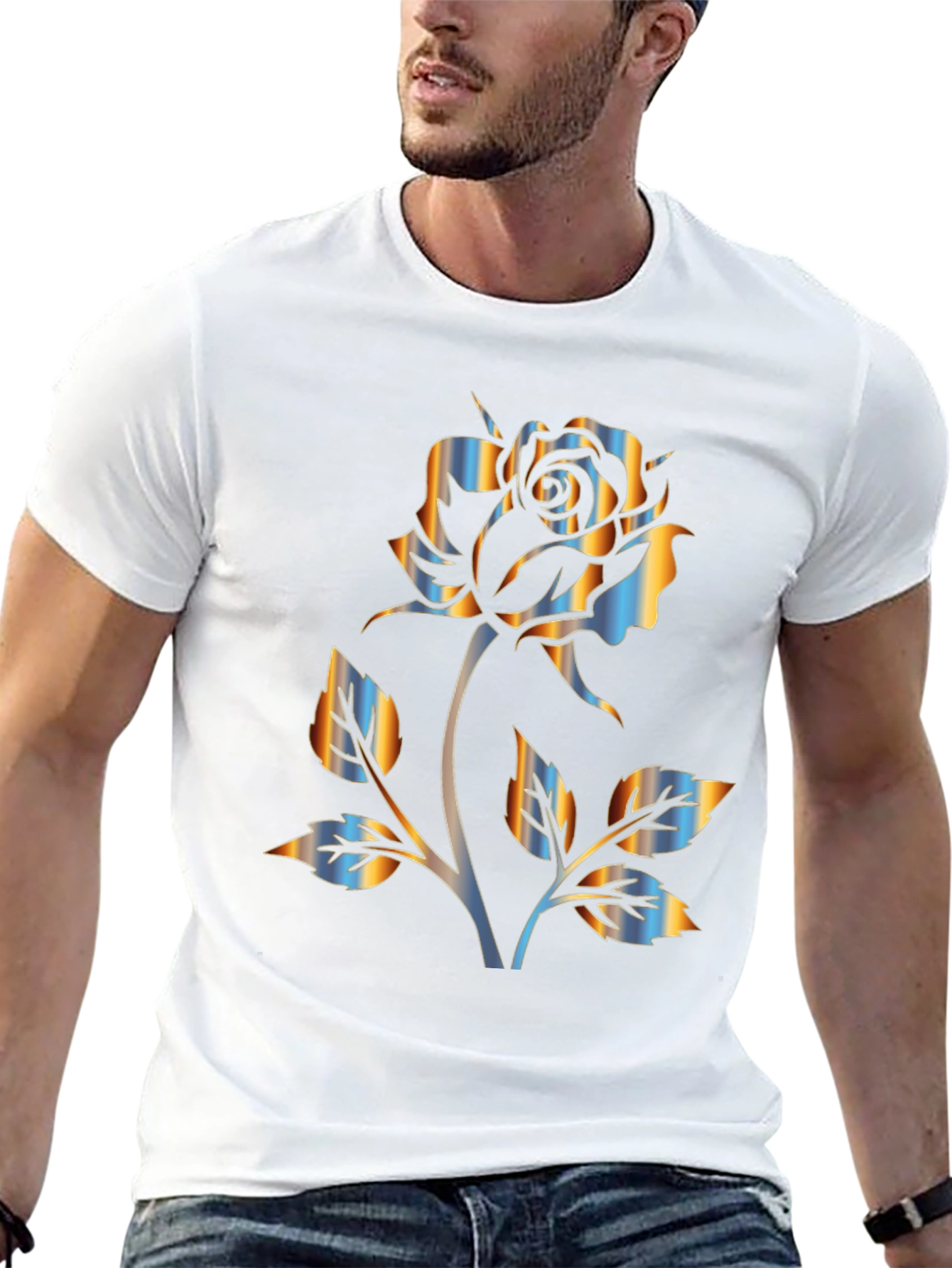 Rose Graphic Black T-Shirt - Stylish Floral Design