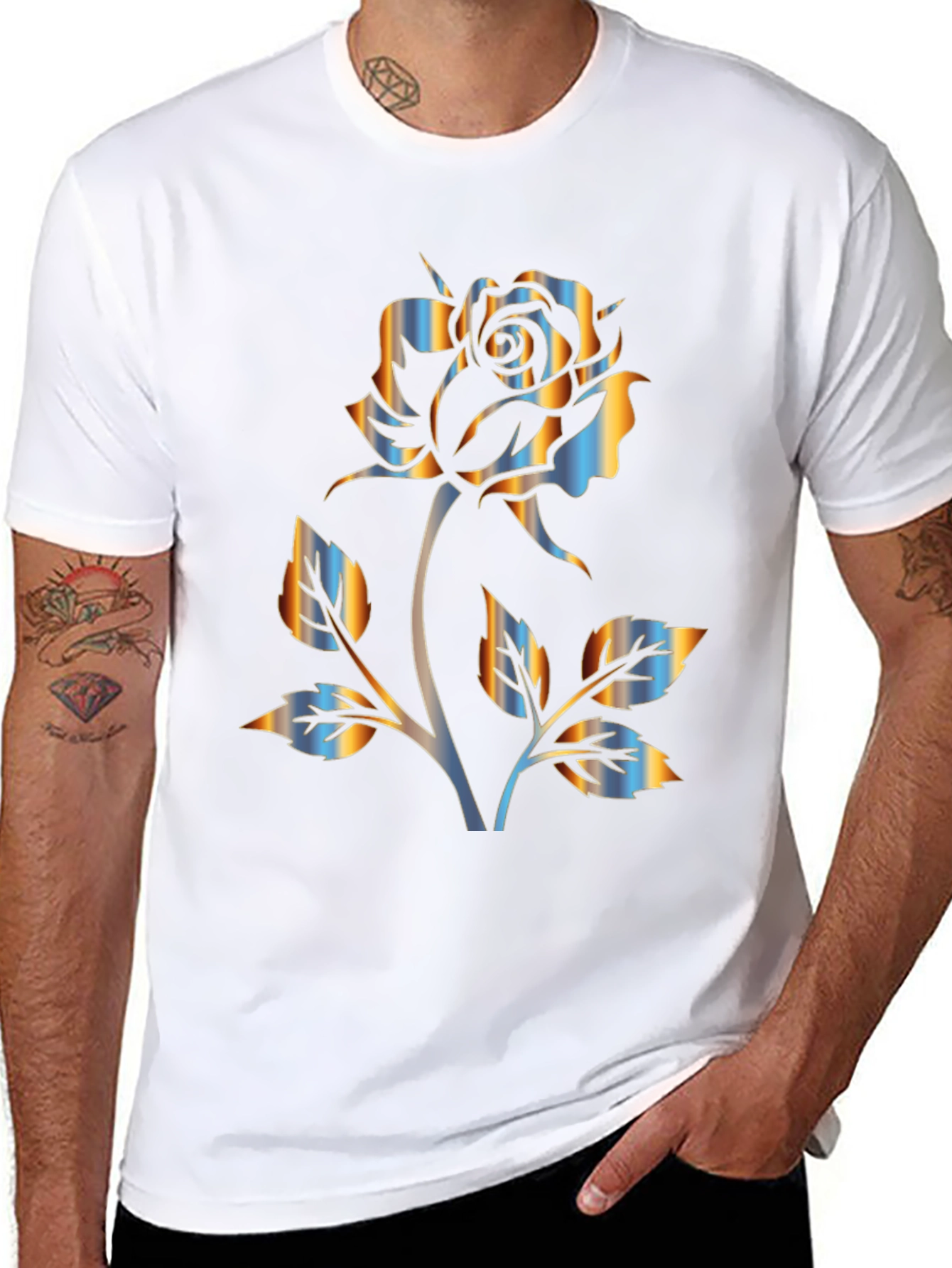 Rose Graphic Black T-Shirt - Stylish Floral Design
