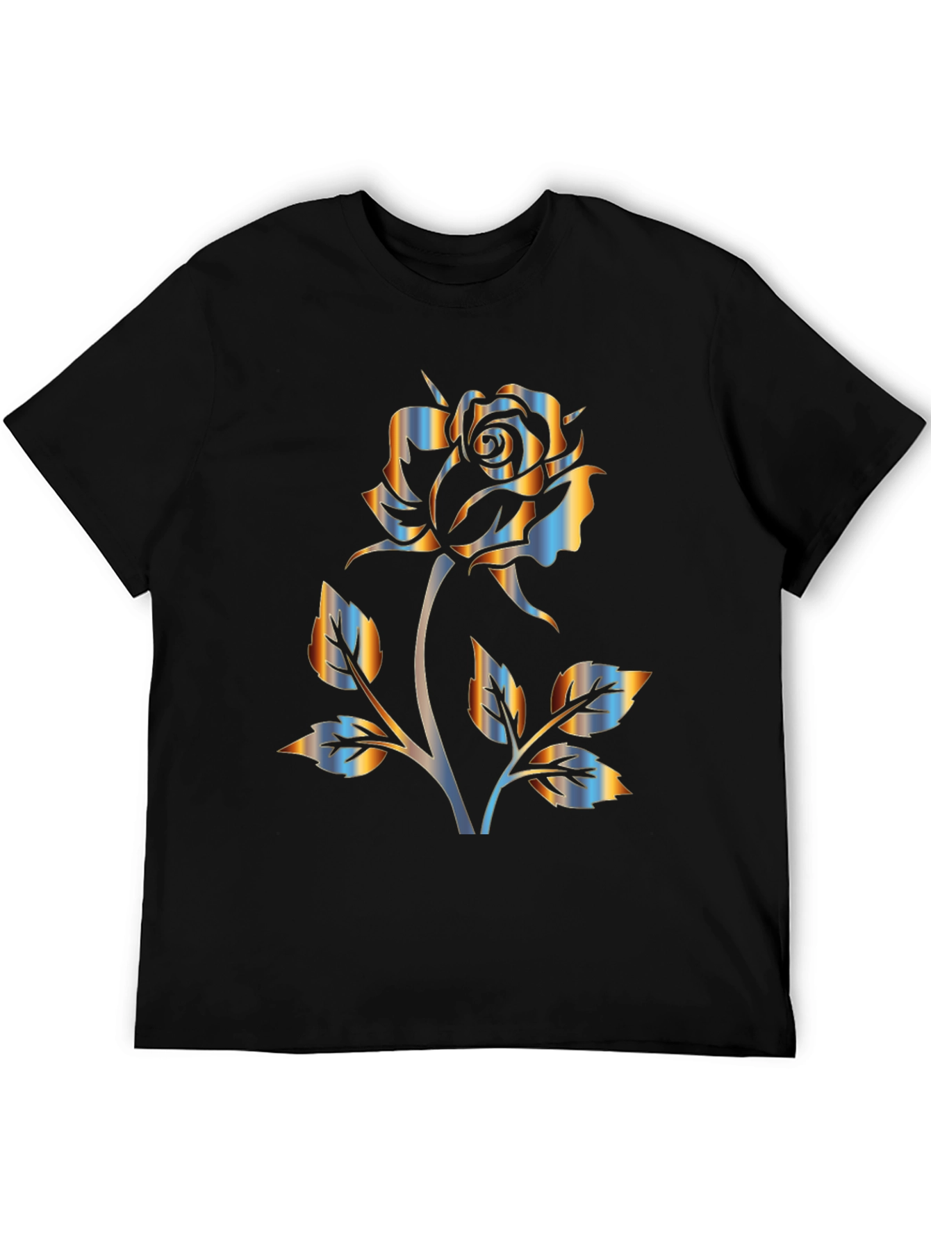 Rose Graphic Black T-Shirt - Stylish Floral Design