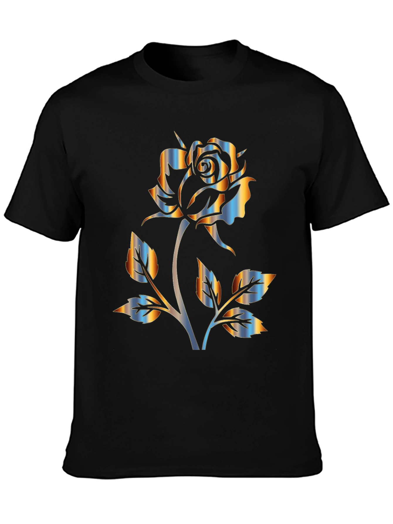 Rose Graphic Black T-Shirt - Stylish Floral Design
