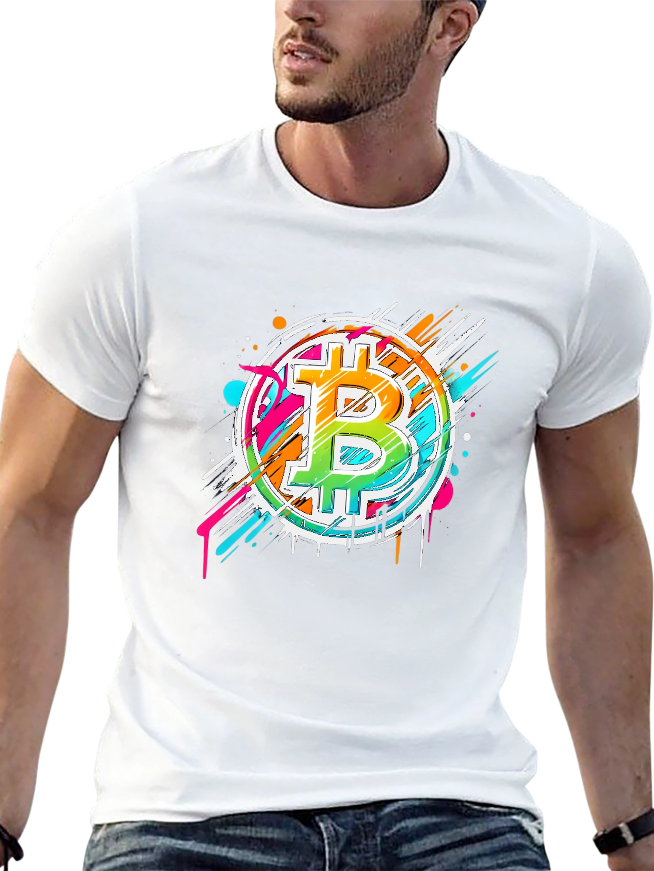 Bitcoin Graffiti Art Graphic T-Shirt