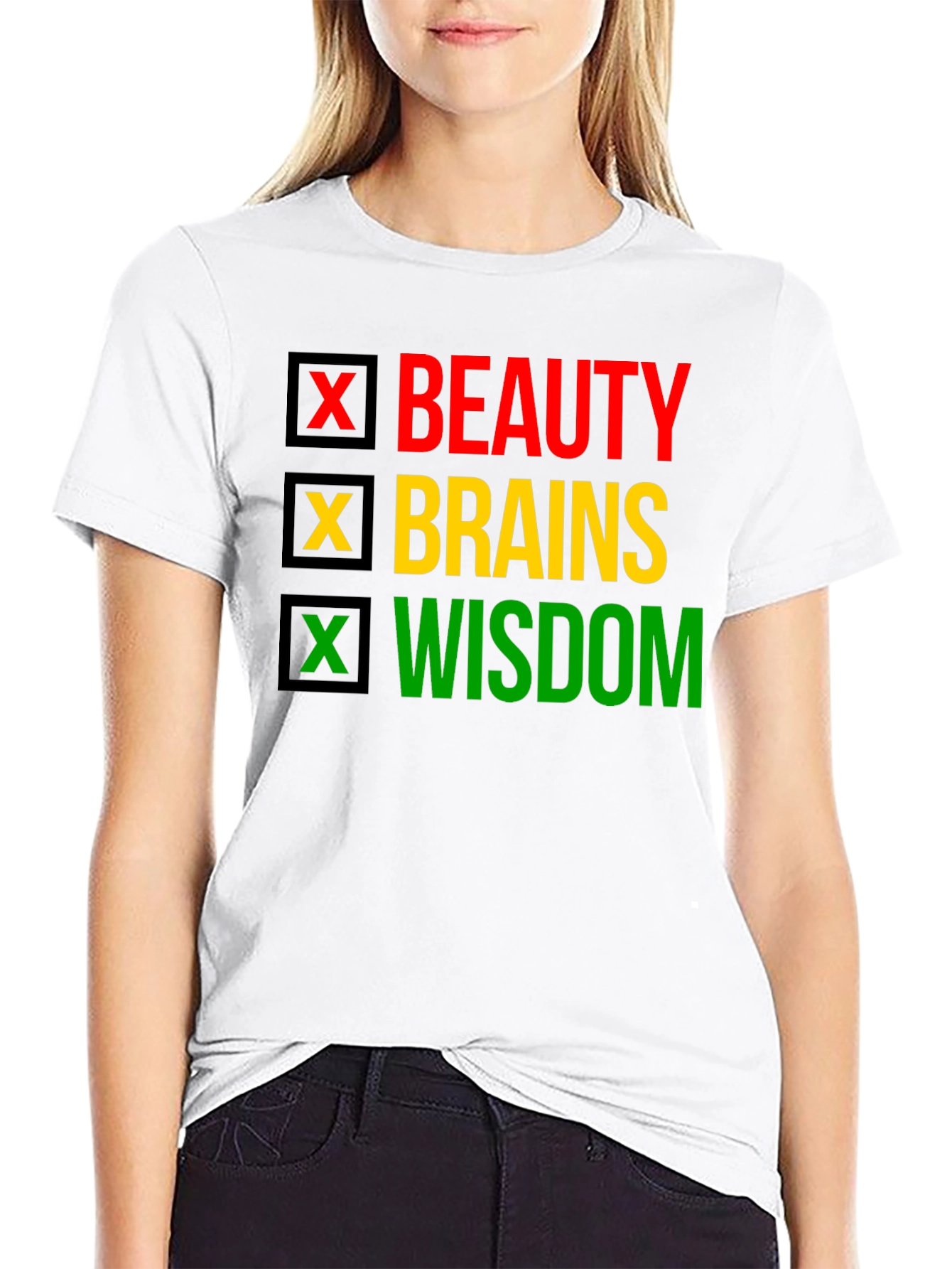 Beauty Brains Wisdom T-Shirt - Black Pride Tee