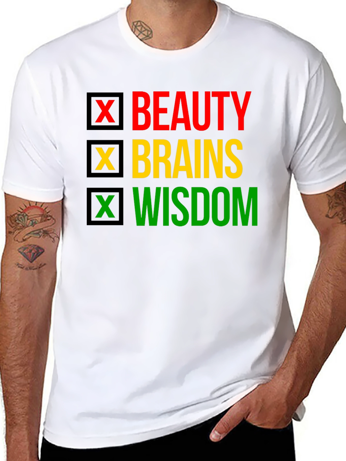 Beauty Brains Wisdom T-Shirt - Black Pride Tee