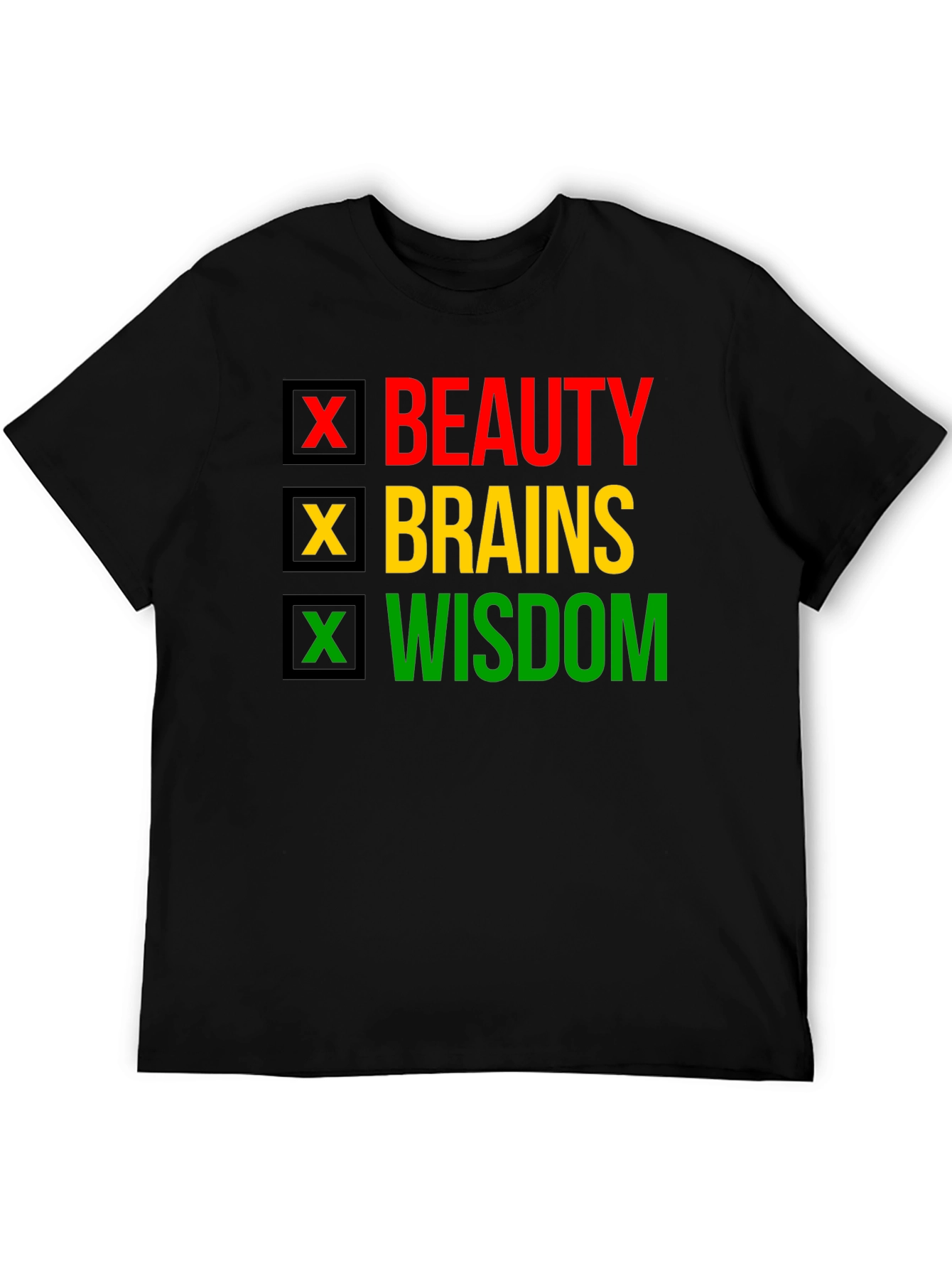 Beauty Brains Wisdom T-Shirt - Black Pride Tee
