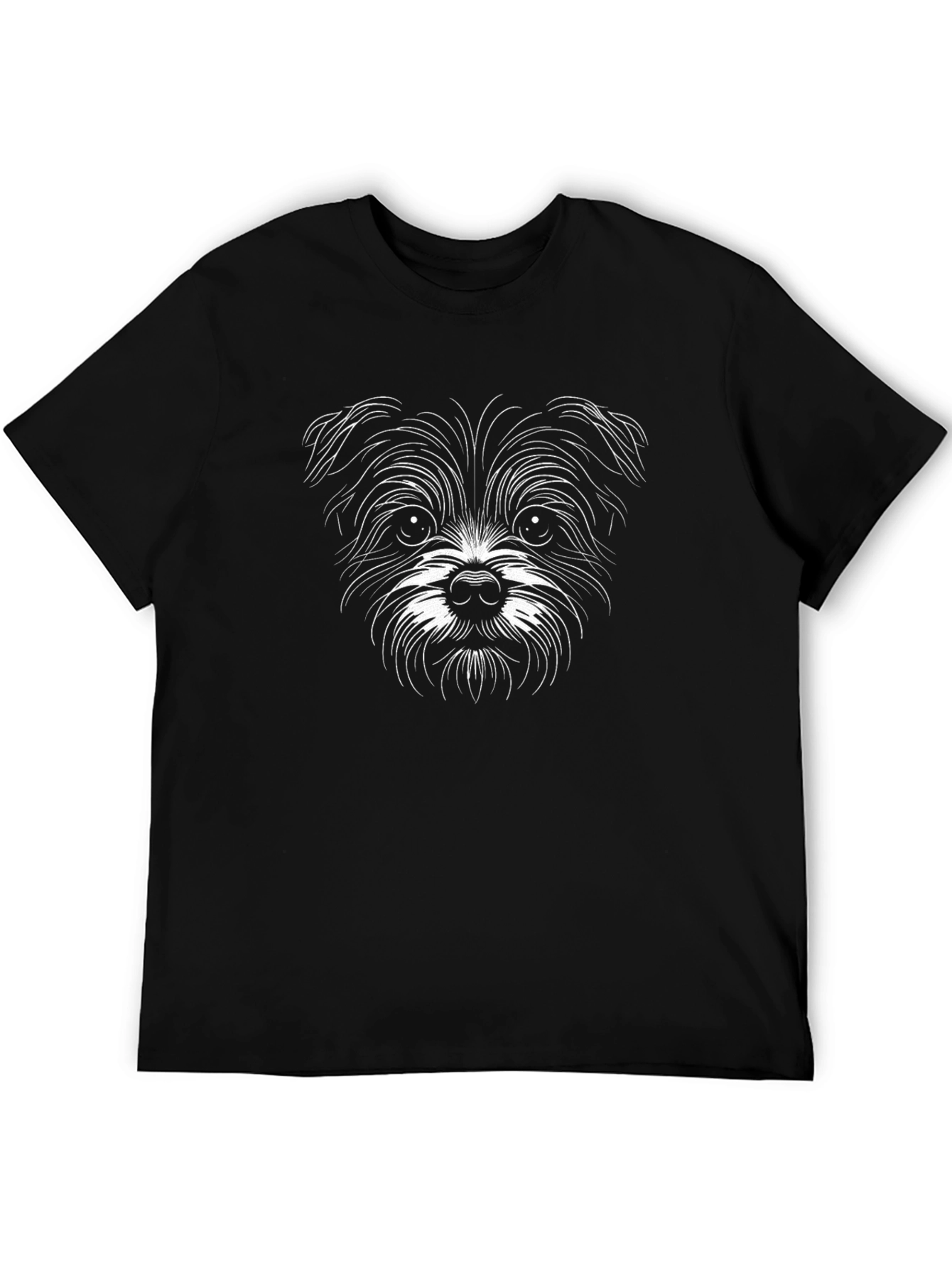 Cute Dog Sketch Graphic Tee - Black