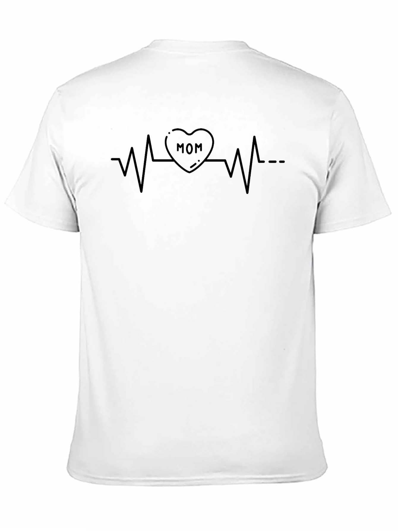 Heartbeat Mom Graphic Tee - Black Cotton T-Shirt