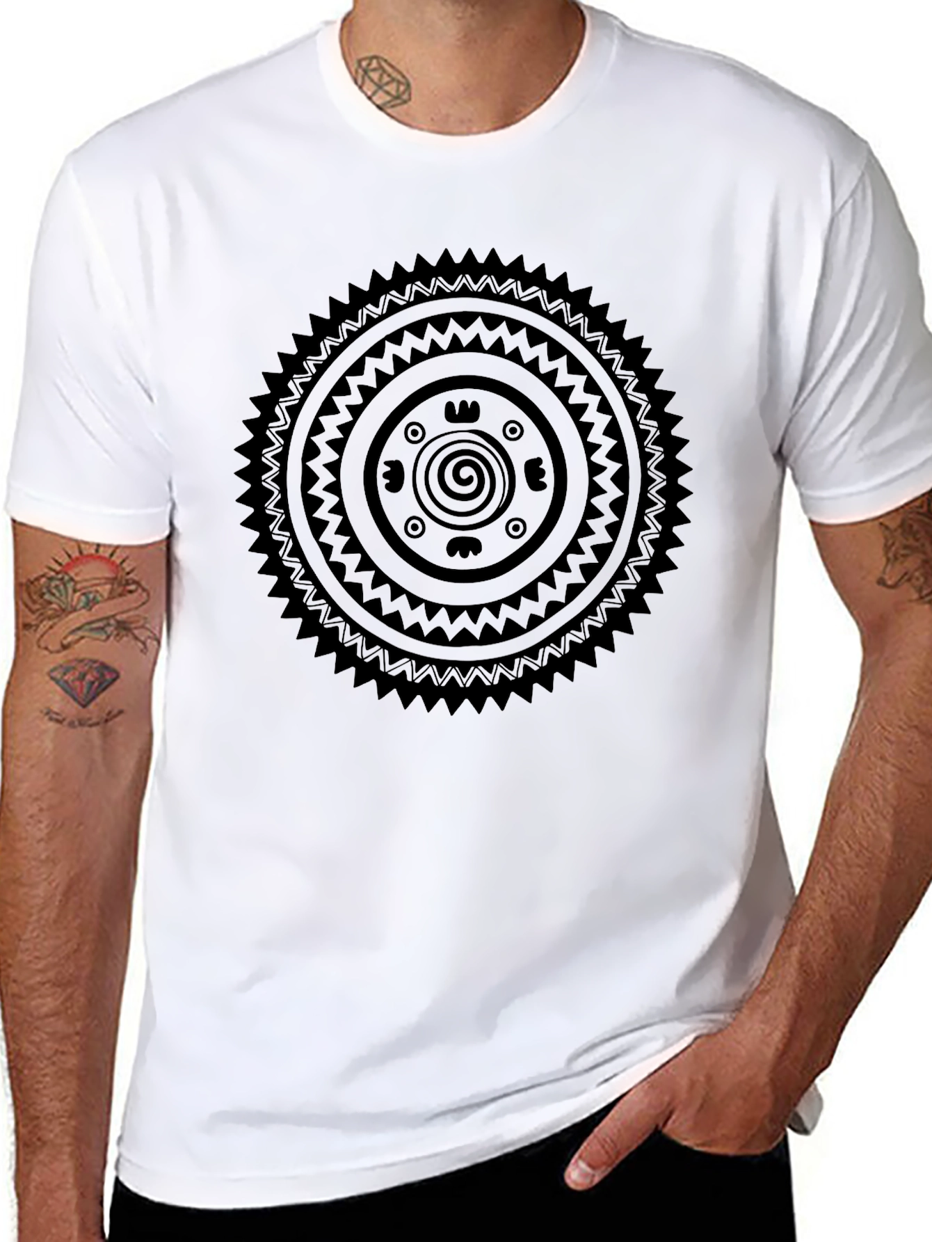 Tribal Design Black T-Shirt - Unique Graphic Tee