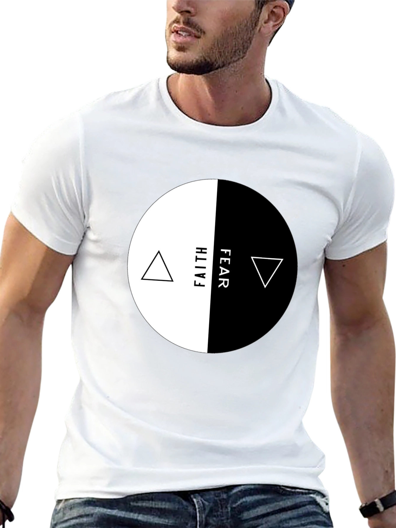 Faith Over Fear Graphic Tee - Yin Yang Design