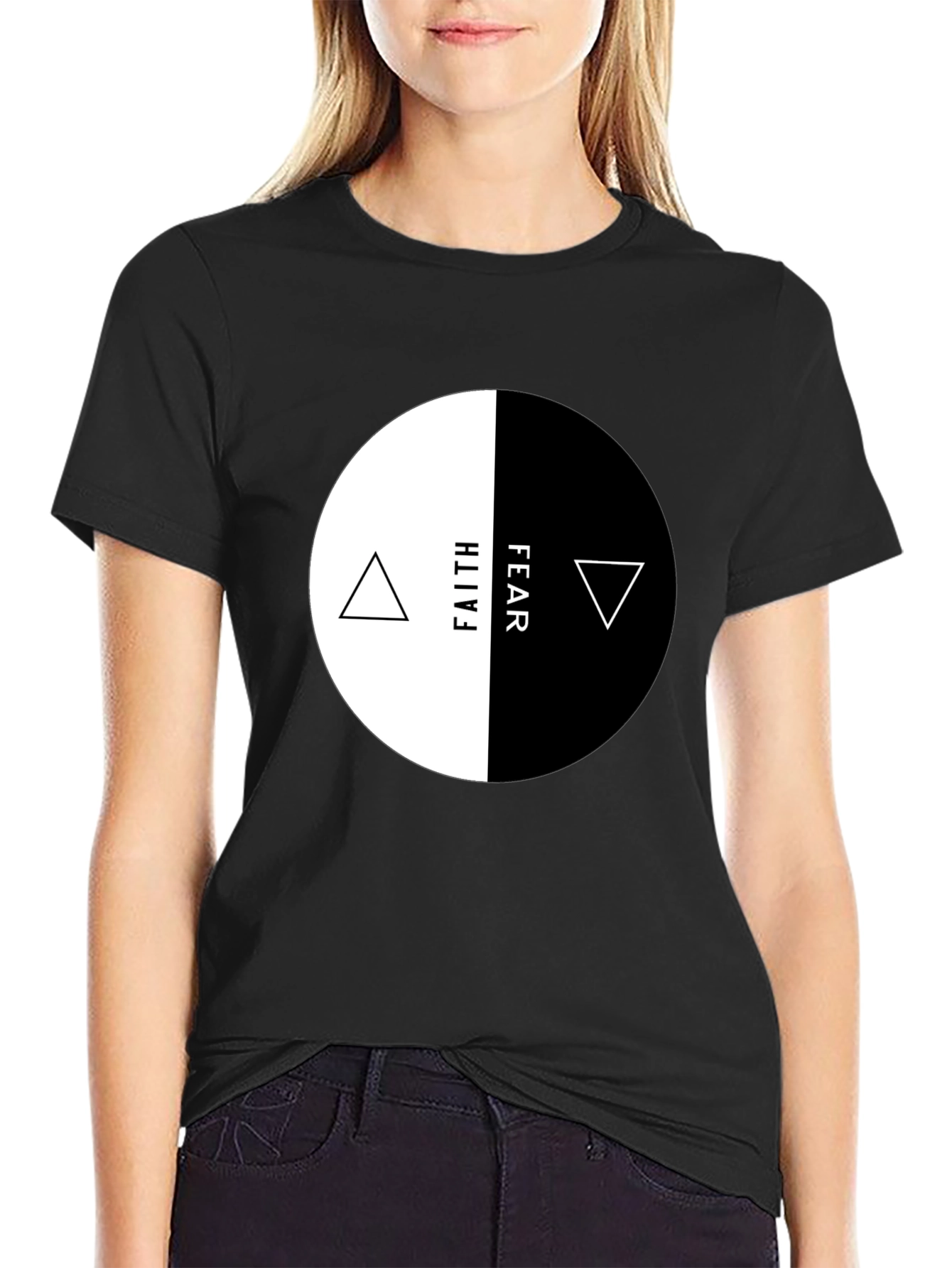 Faith Over Fear Graphic Tee - Yin Yang Design