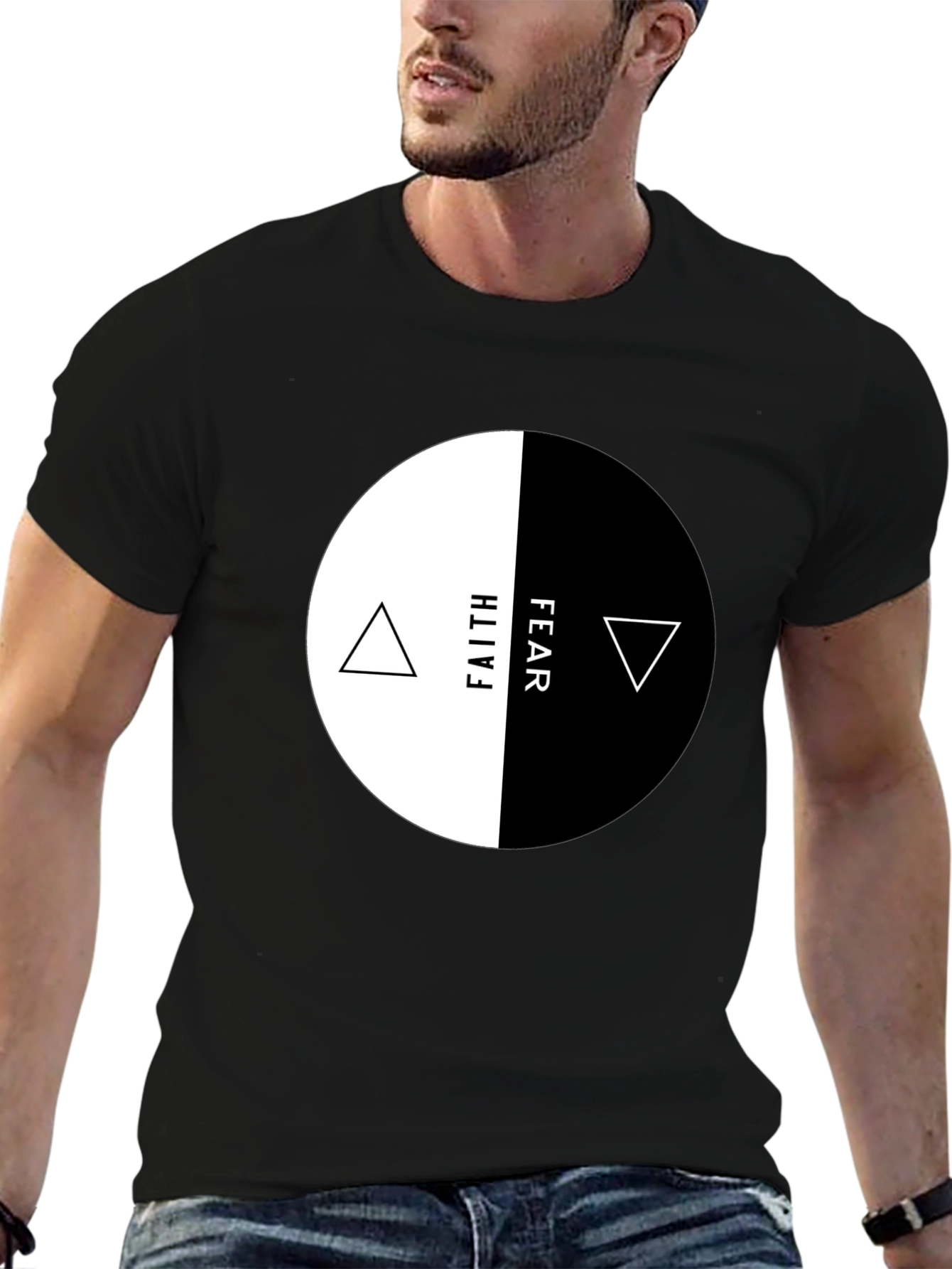Faith Over Fear Graphic Tee - Yin Yang Design