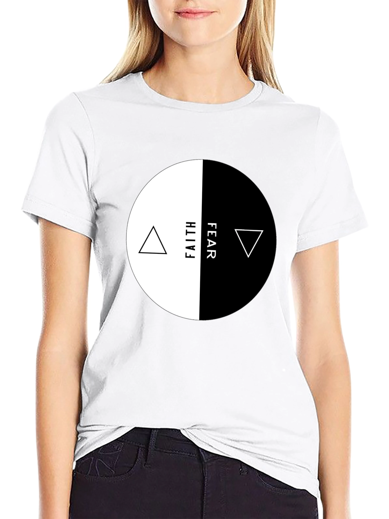 Faith Over Fear Graphic Tee - Yin Yang Design
