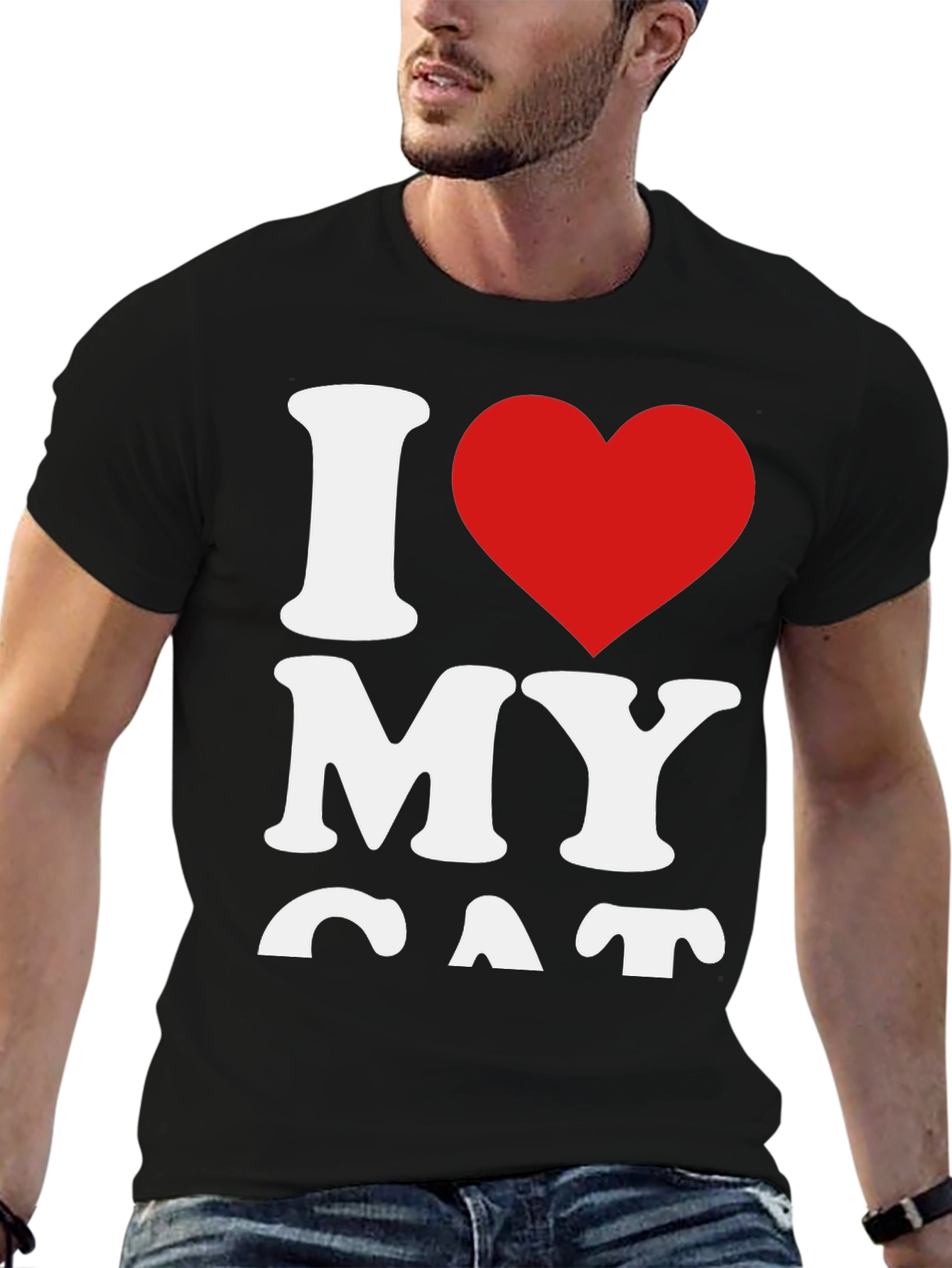 I Heart My Cat Black T-Shirt