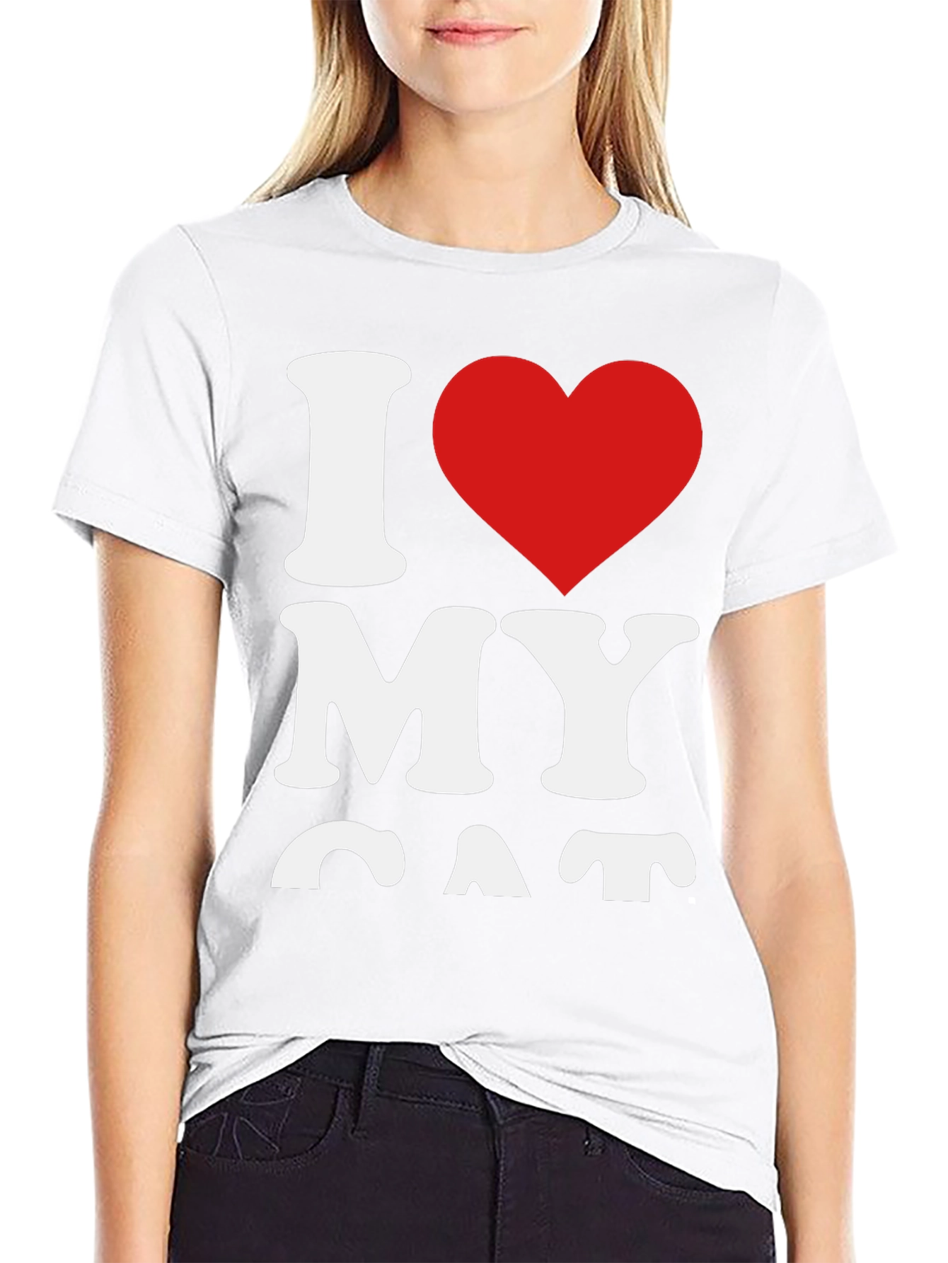 I Heart My Cat Black T-Shirt