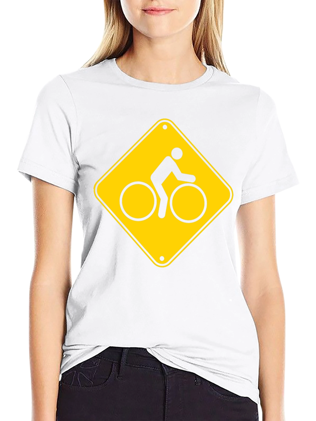 Bike Crossing Sign Graphic T-Shirt