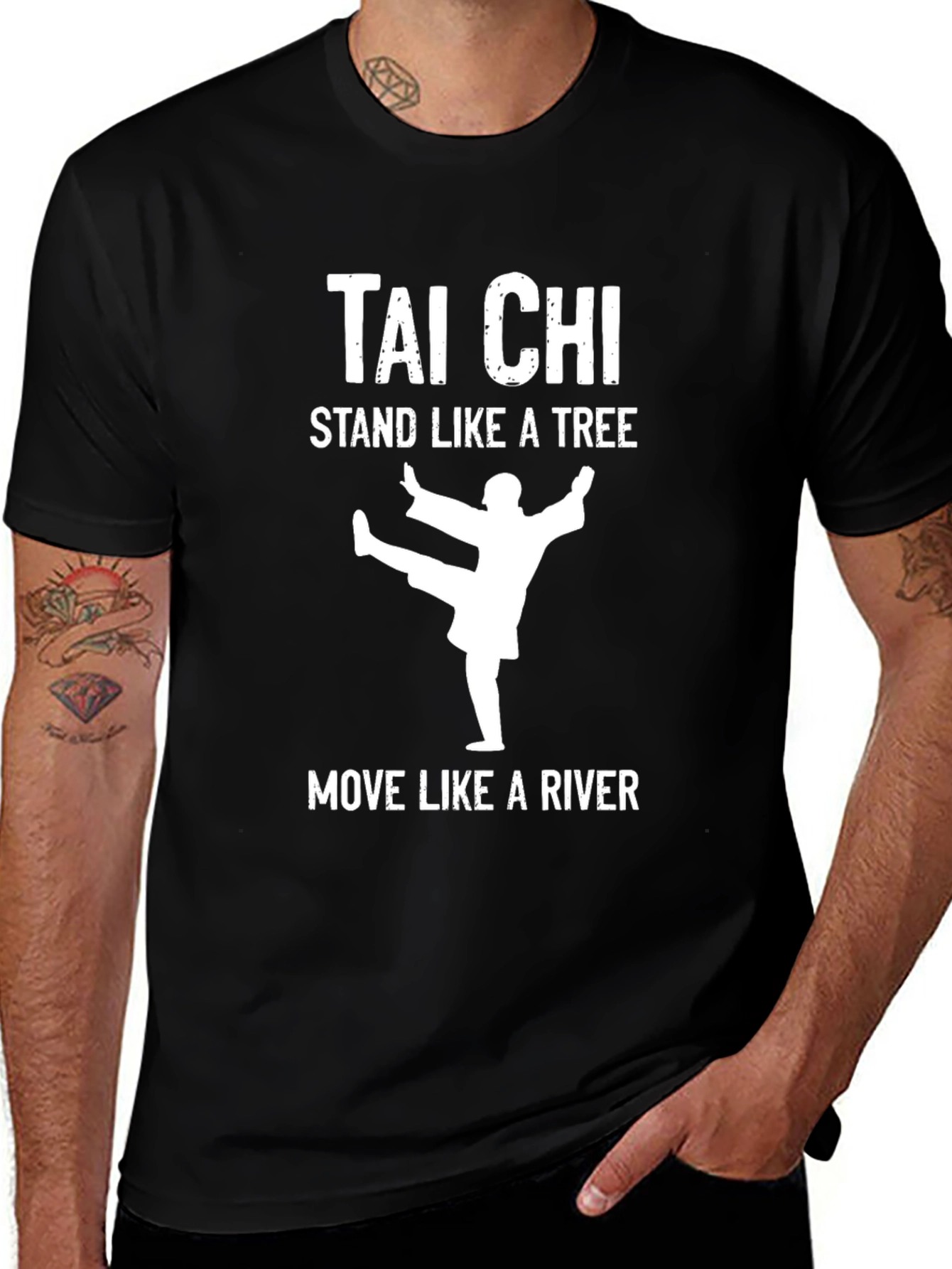 Tai Chi Graphic T-Shirt - Stand Like a Tree