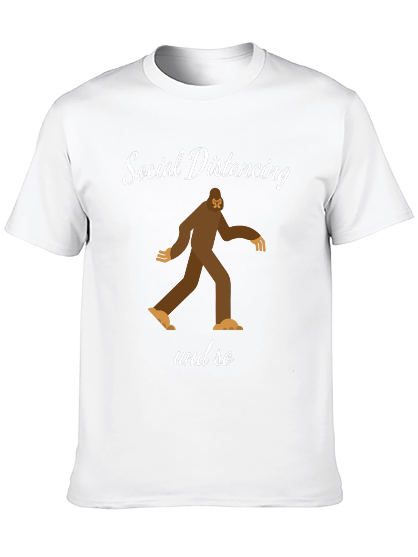 Social Distancing Bigfoot Black T-Shirt