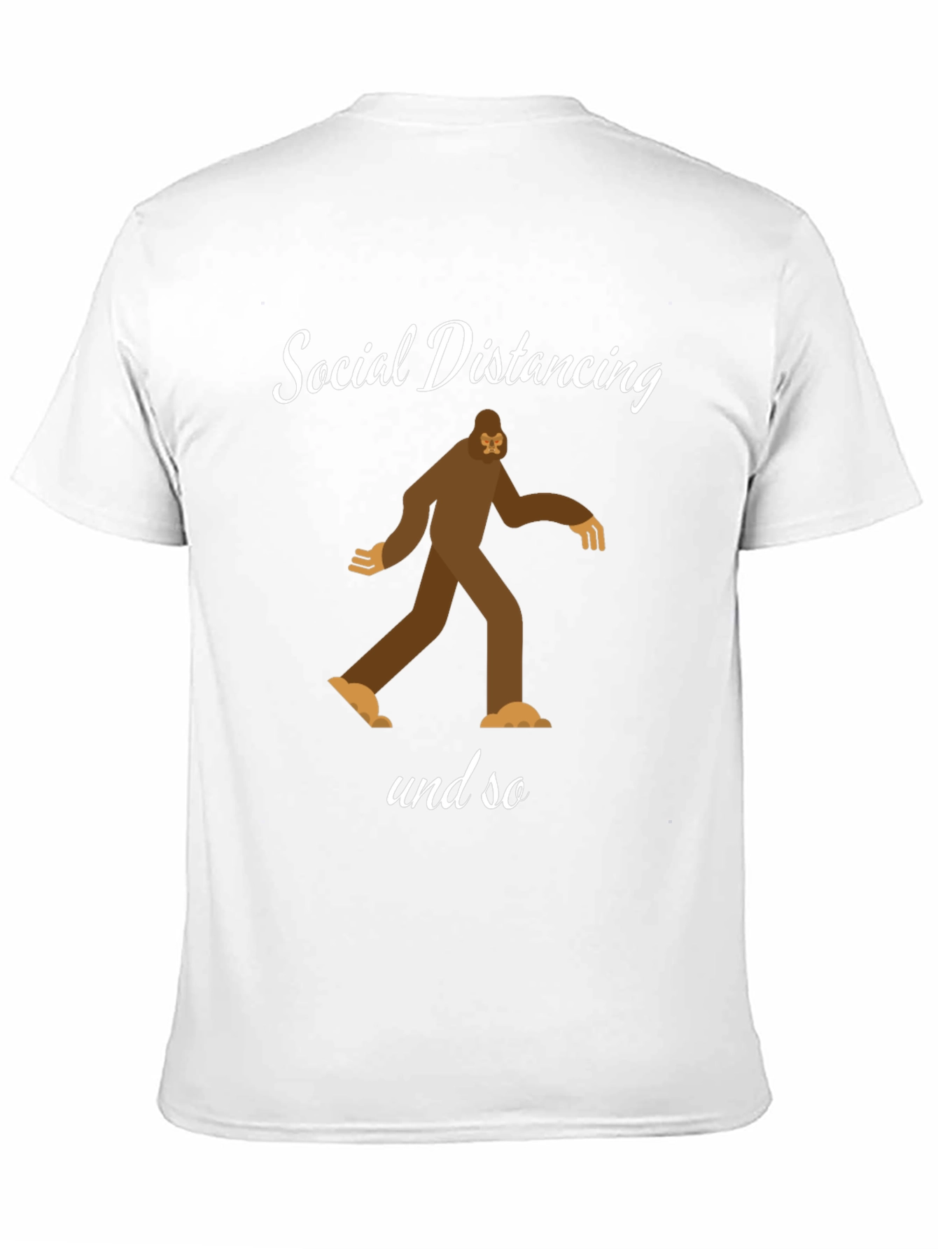 Social Distancing Bigfoot Black T-Shirt