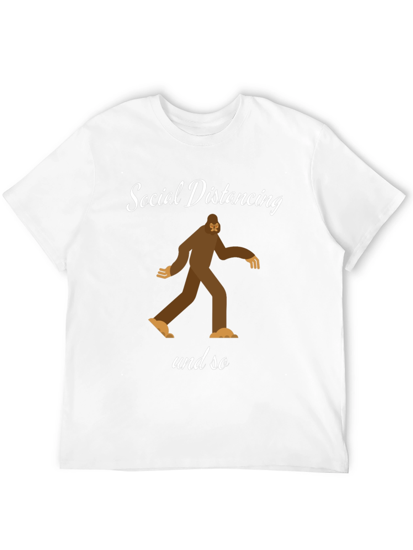 Social Distancing Bigfoot Black T-Shirt