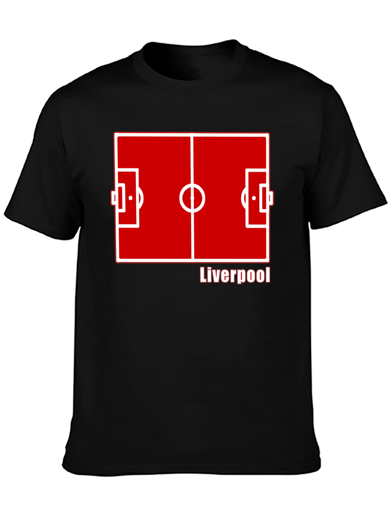 Liverpool FC Pitch T-Shirt - Black Cotton Soccer Tee