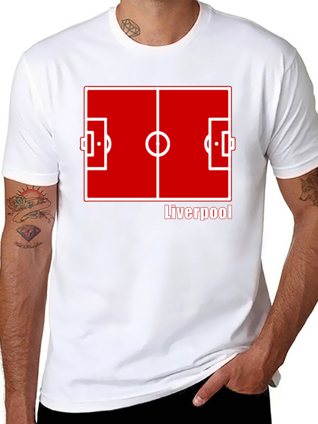 Liverpool FC Pitch T-Shirt - Black Cotton Soccer Tee