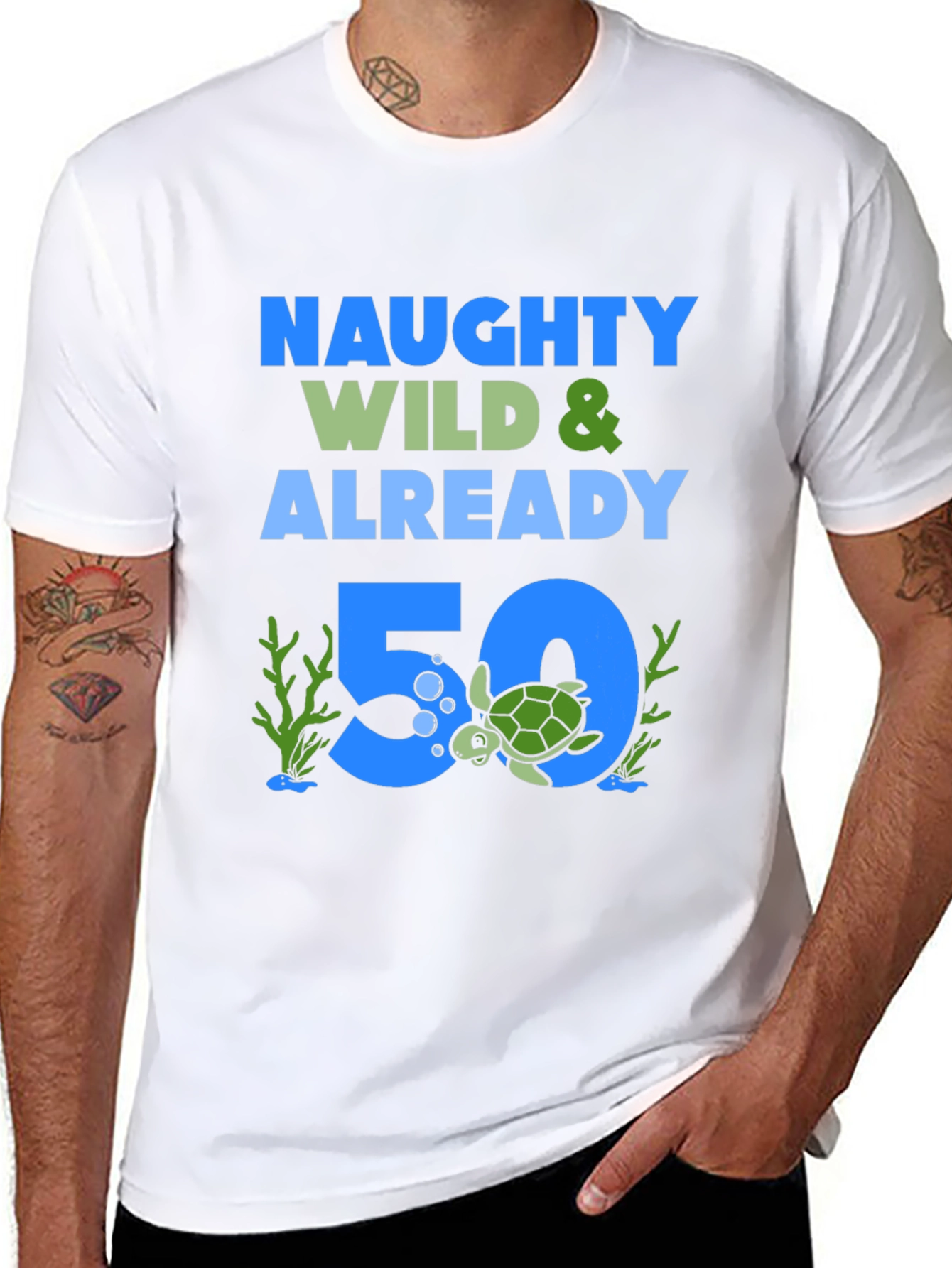 Naughty Wild & Already 50 Turtle Graphic Tee