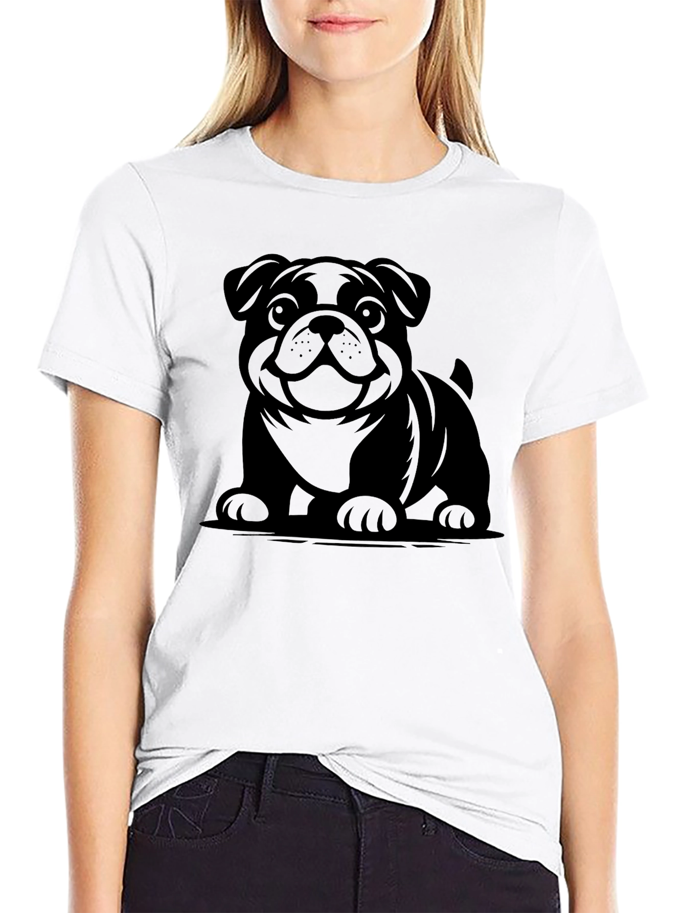 Bulldog Graphic Black T-Shirt