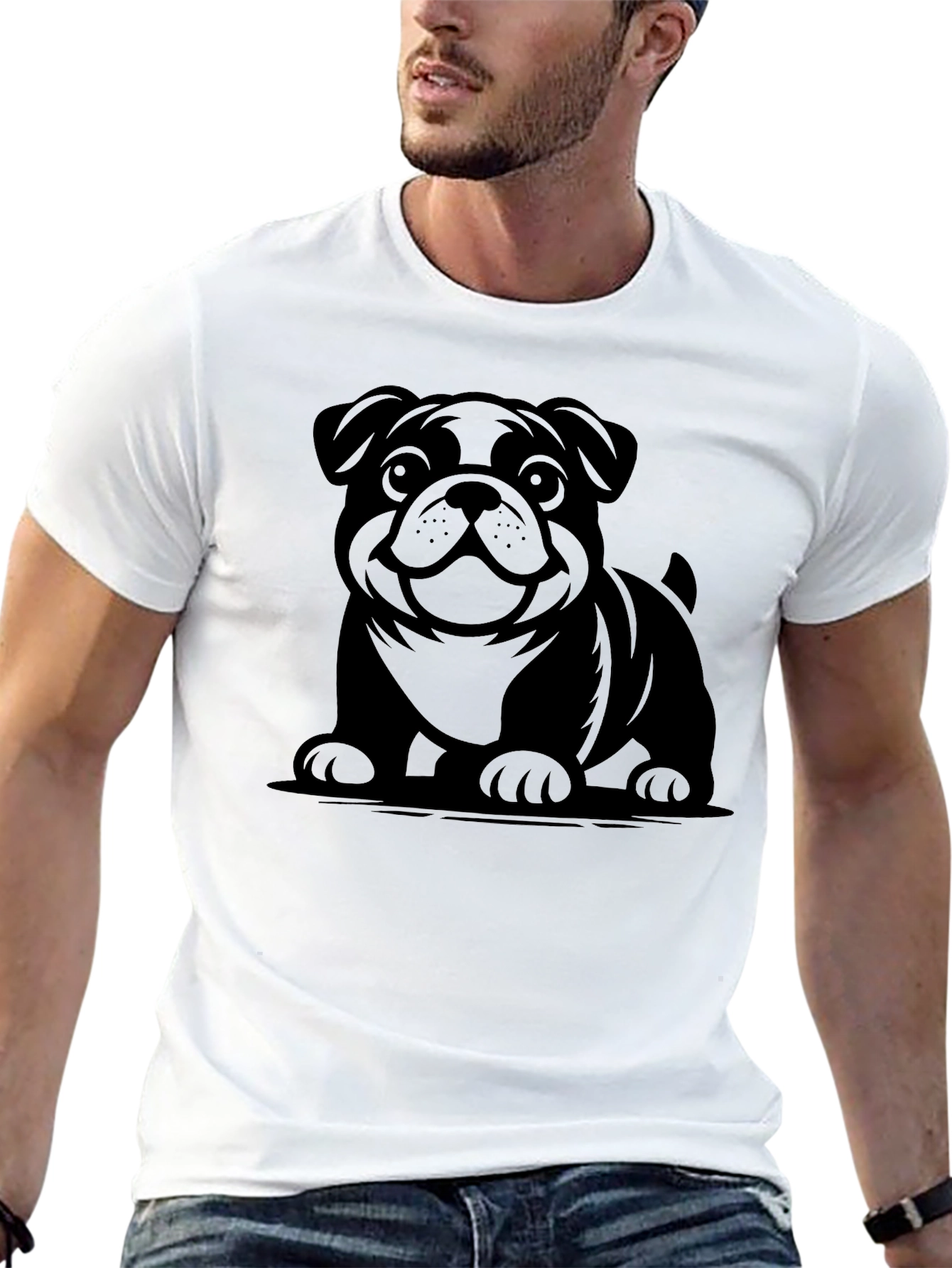 Bulldog Graphic Black T-Shirt