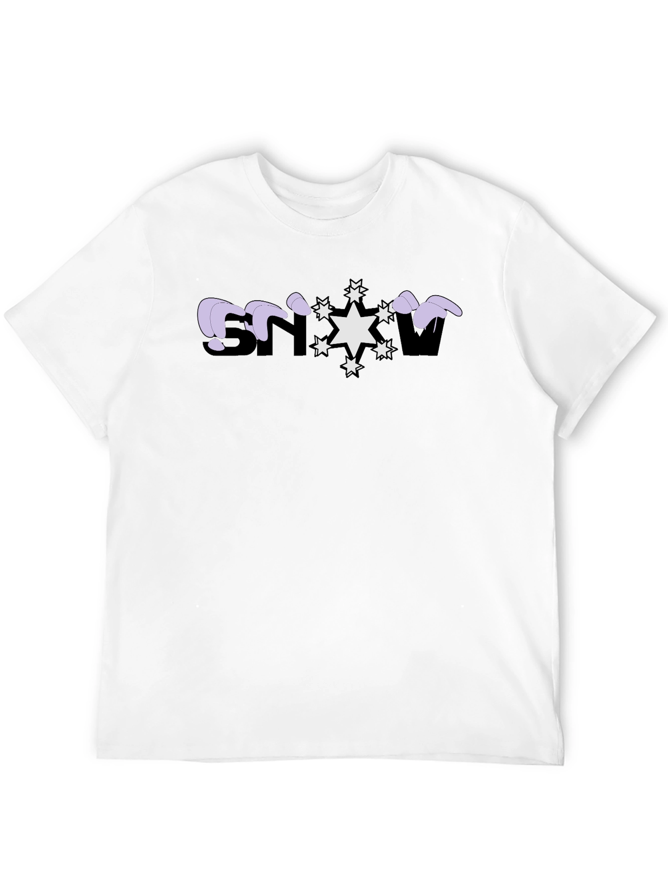 Snowflake Graphic Print Black T-Shirt