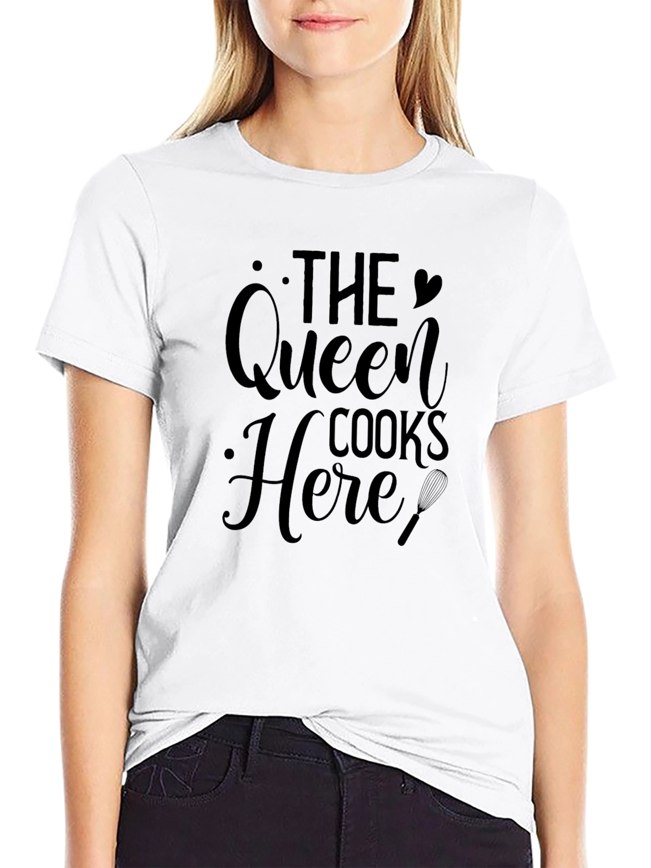 Queen Cooks Here Black T-Shirt