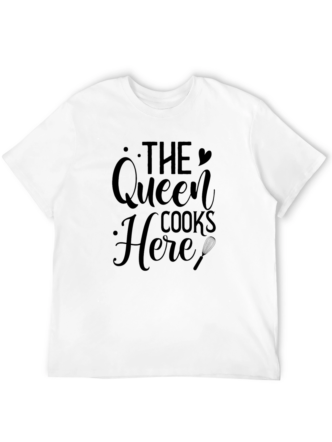 Queen Cooks Here Black T-Shirt