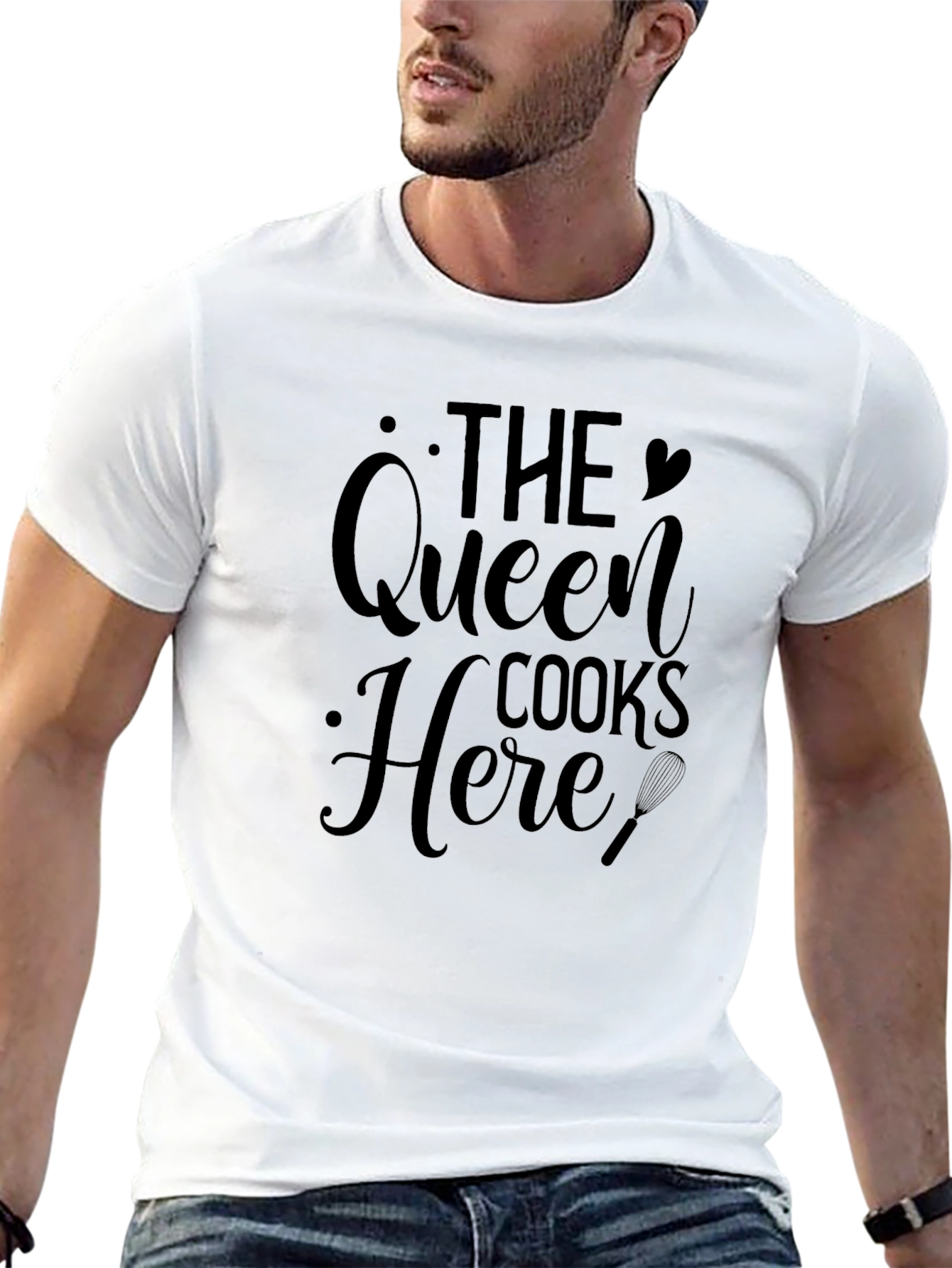Queen Cooks Here Black T-Shirt